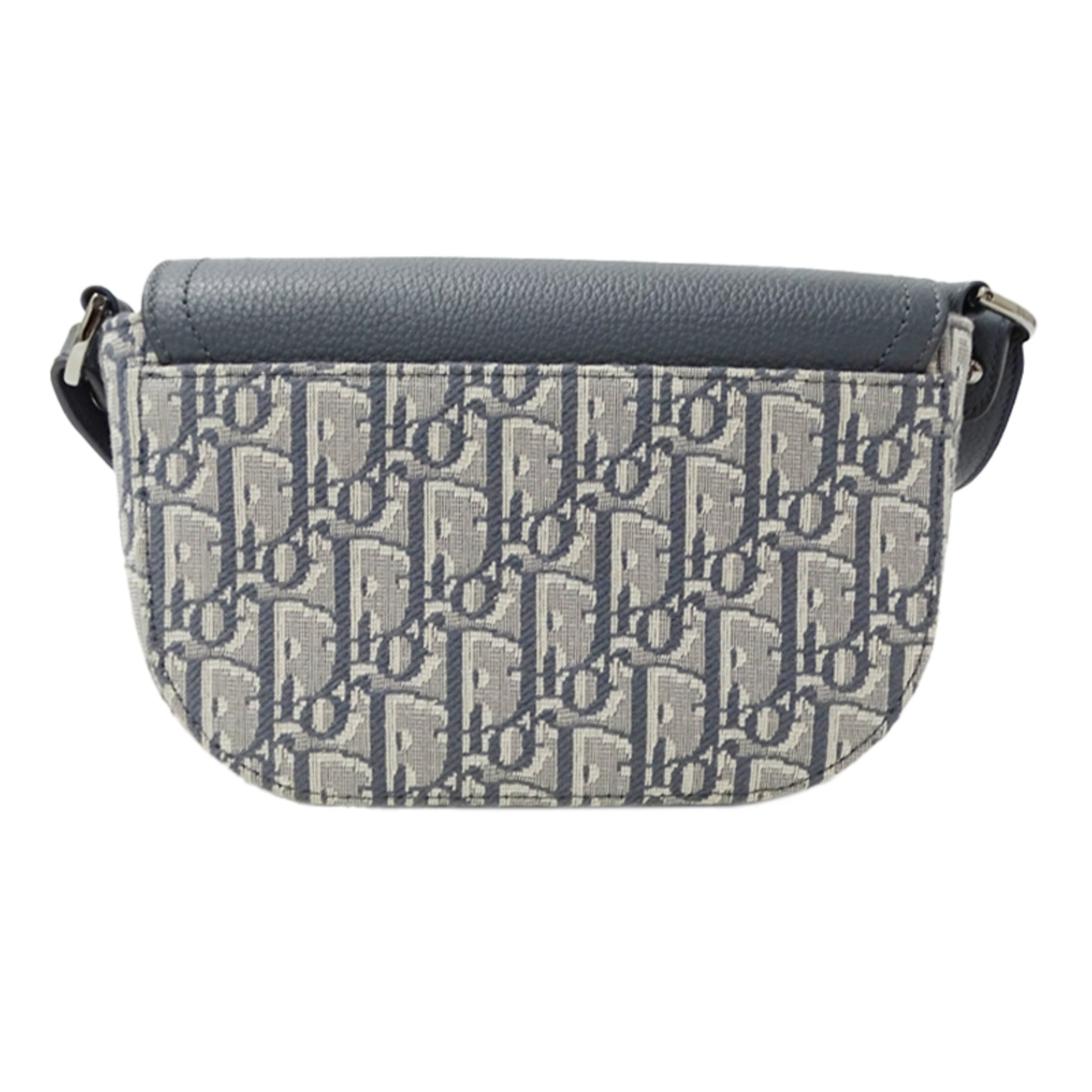 Christian Dior Gray Jacquard Leather Shoulder Bag  