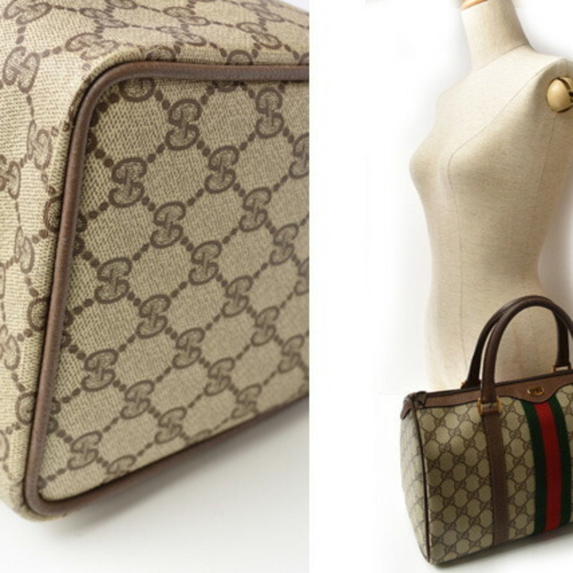 Gucci Lou Leather Canvas Handbag