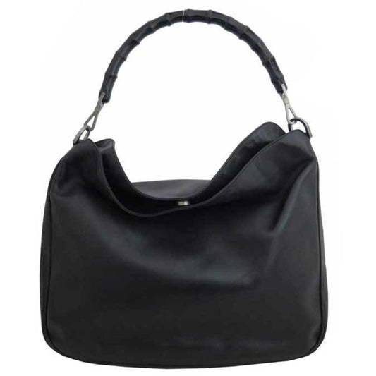 Gucci Bamboo Black Leather Shoulder Bag Style 10