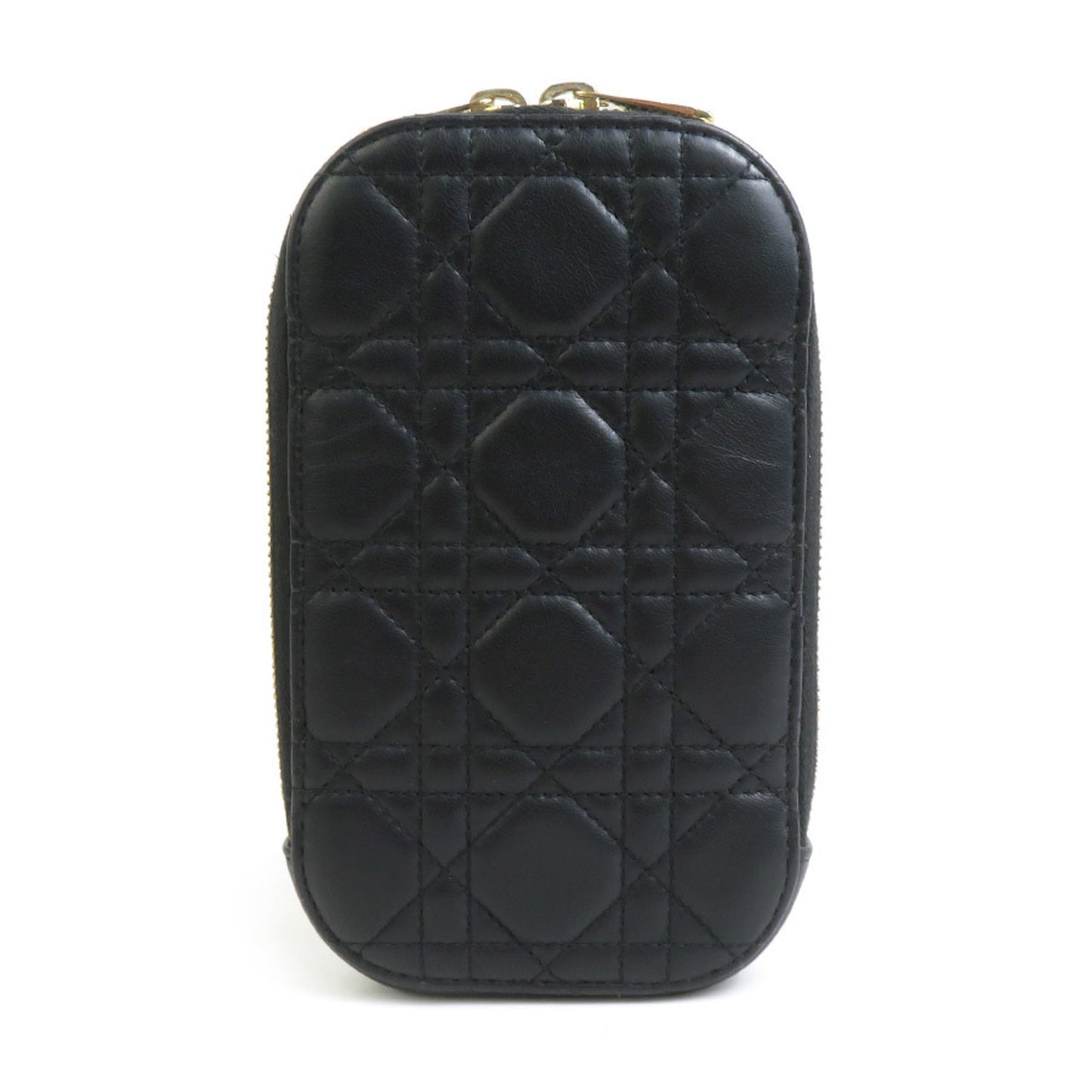 Christian Dior Black Gold Leather Metal Shoulder Bag  