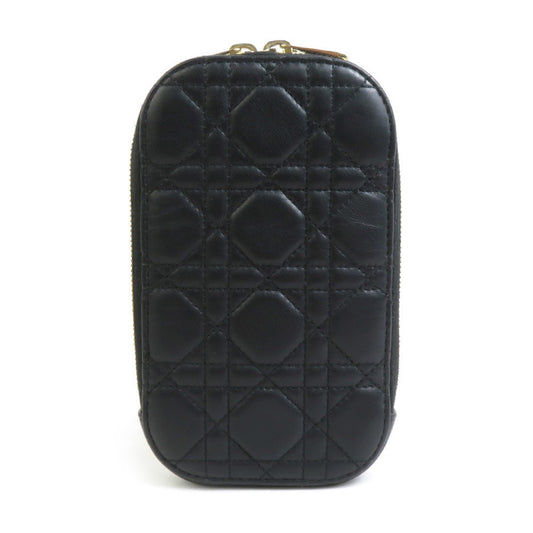 Christian Dior Black Gold Leather Metal Shoulder Bag  