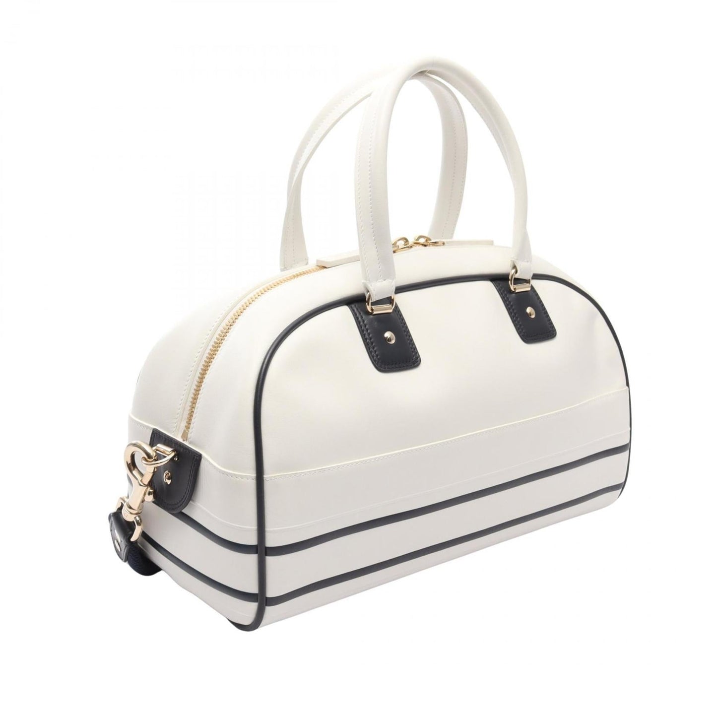 Christian Dior Black White Leather Handbag  