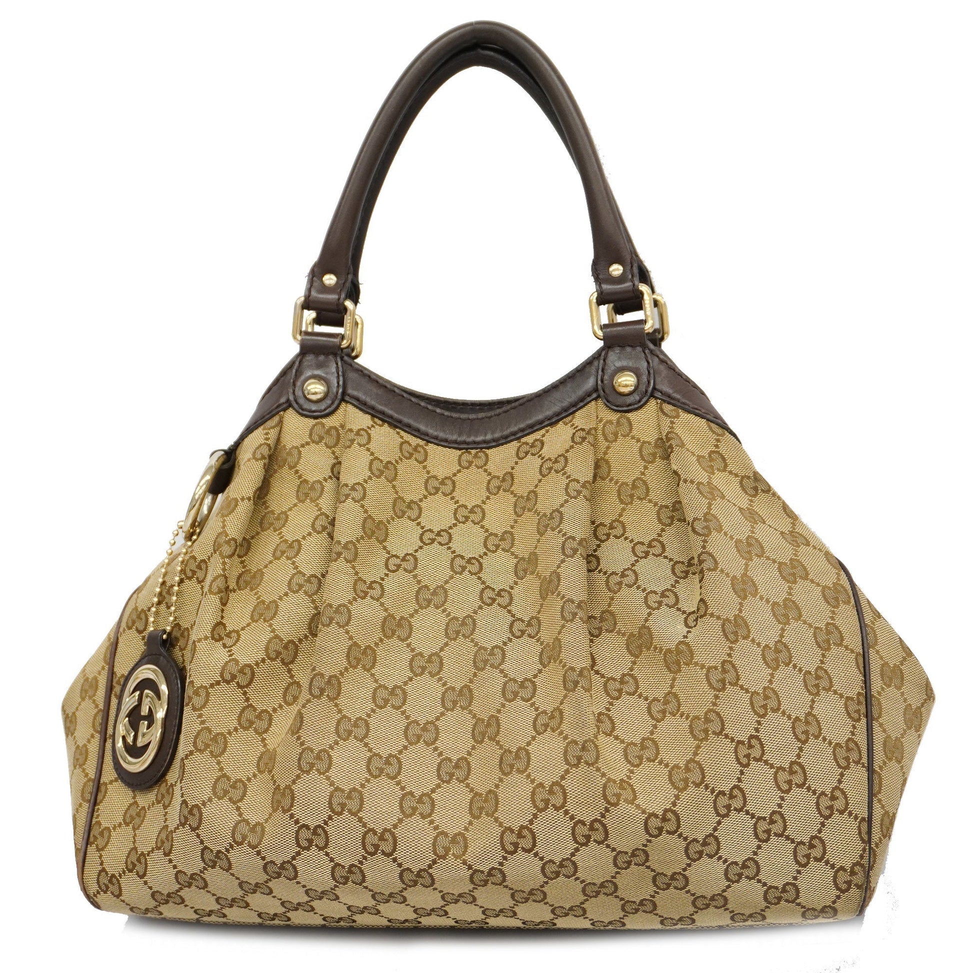 Gucci Leather Canvas Handbag