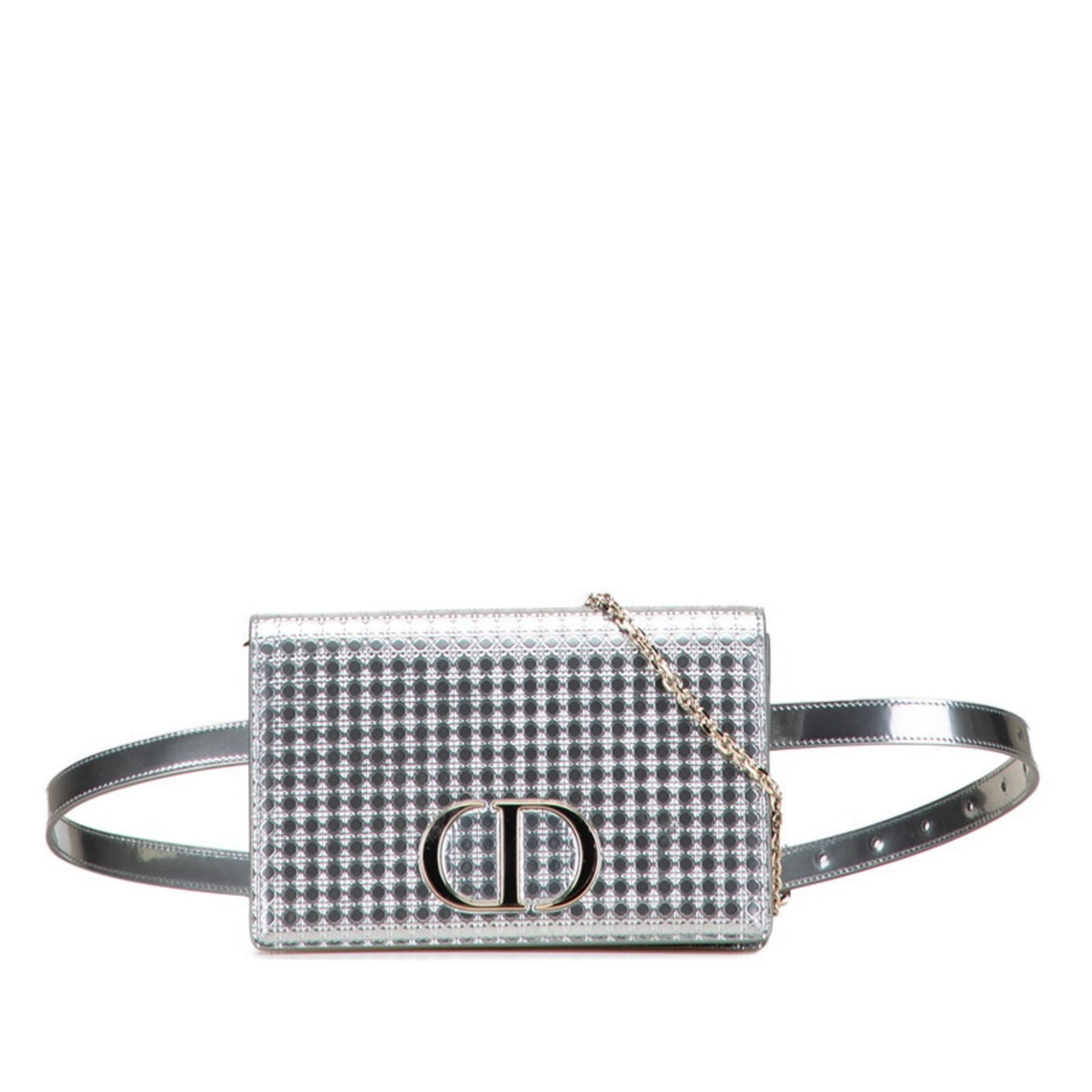 Christian Dior Silver Leather Shoulder Bag  