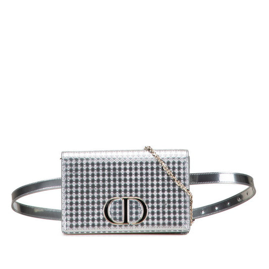 Christian Dior Silver Leather Shoulder Bag  