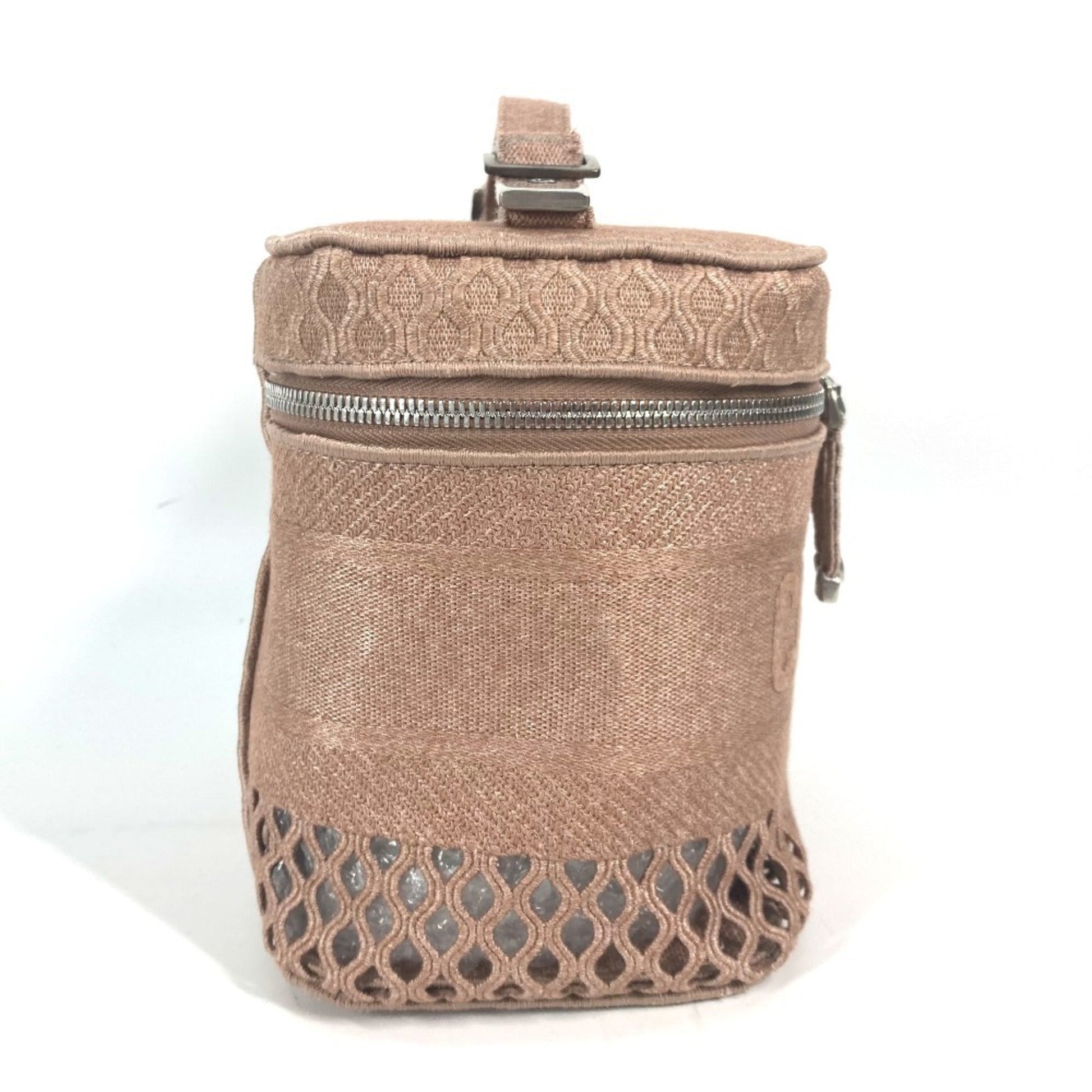 Christian Dior Pink Canvas Handbag Vanity Bag  
