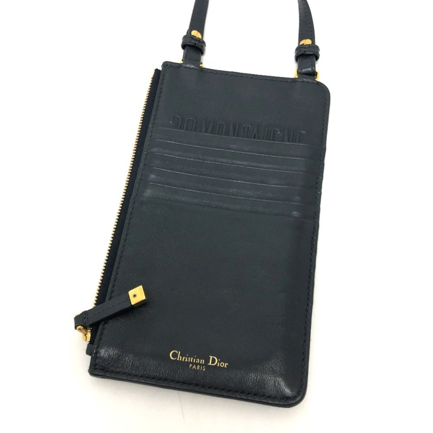 Christian Dior Navy Canvas Shoulder Bag  