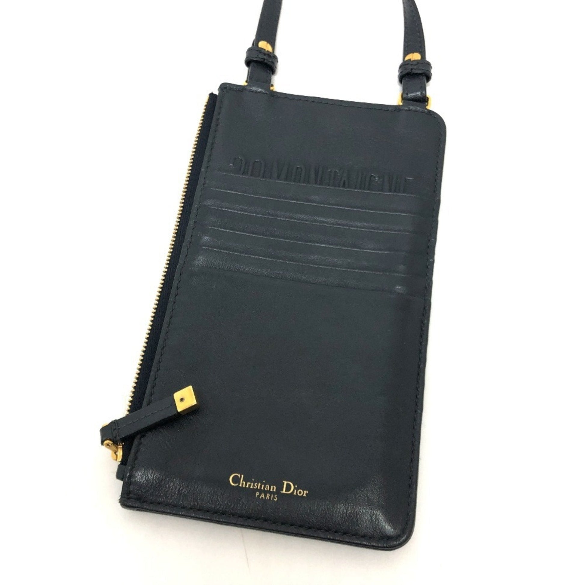 Christian Dior Navy Canvas Shoulder Bag  
