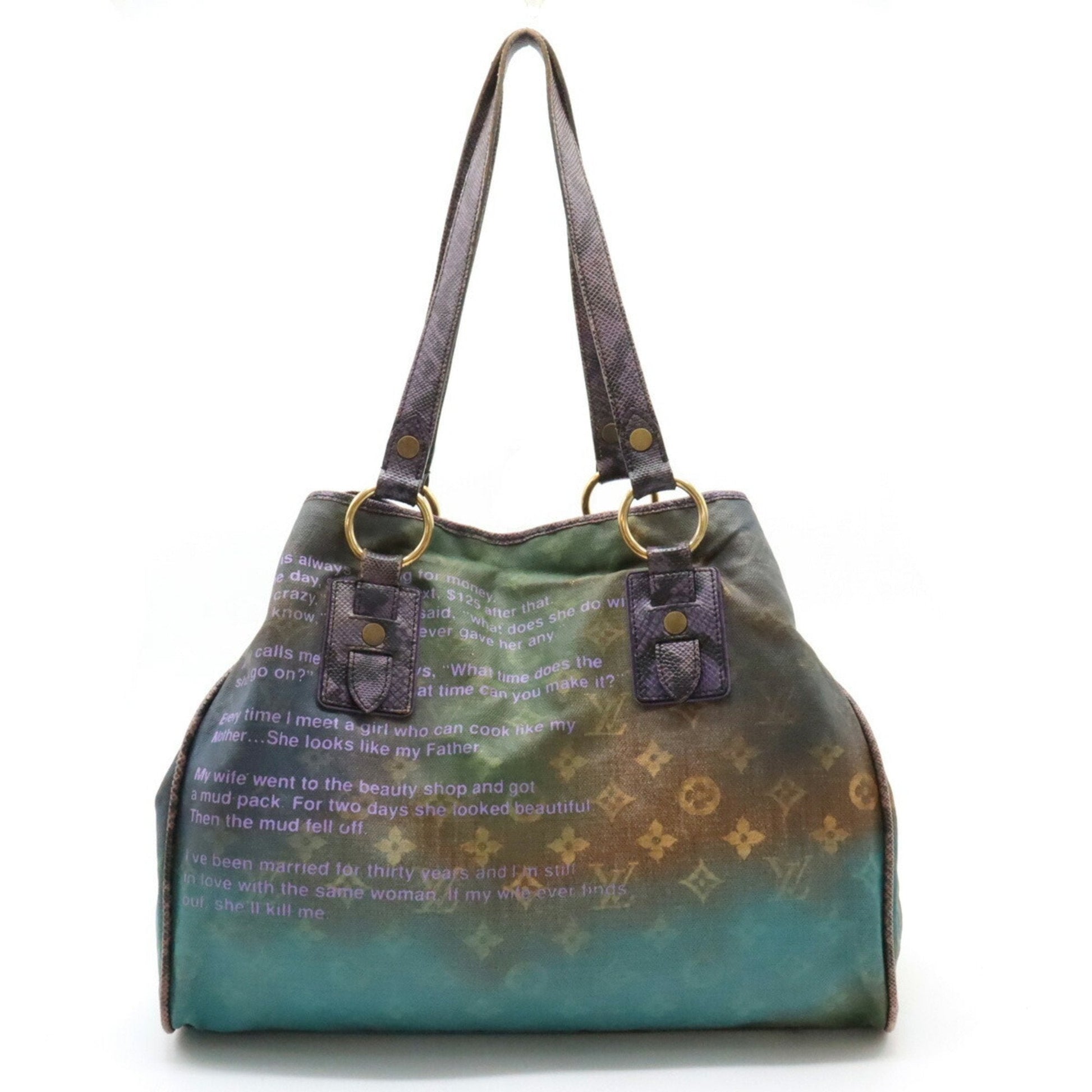 LOUIS VUITTON Monogram Jokes Heartbreak Tote Bag Large Shoulder Violet