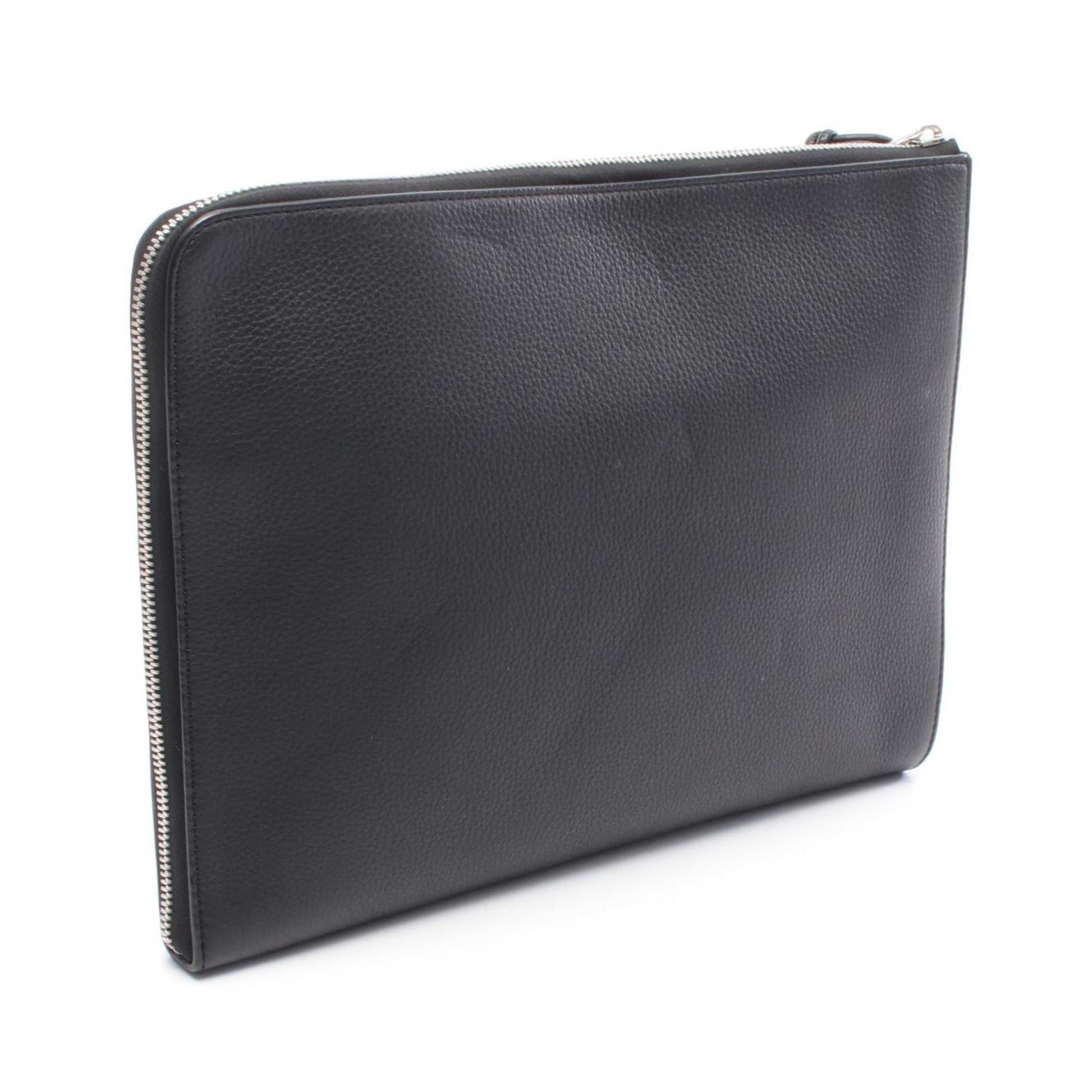 Christian Dior Black Leather Clutch Bag  