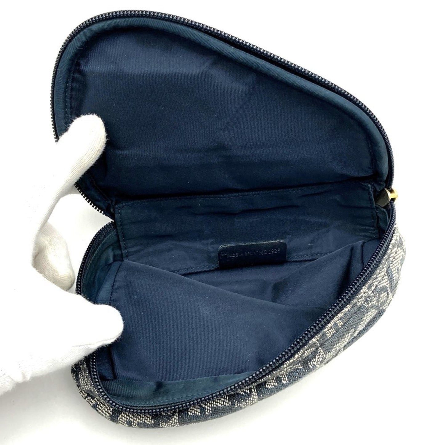 Christian Dior Navy Canvas Pouch  