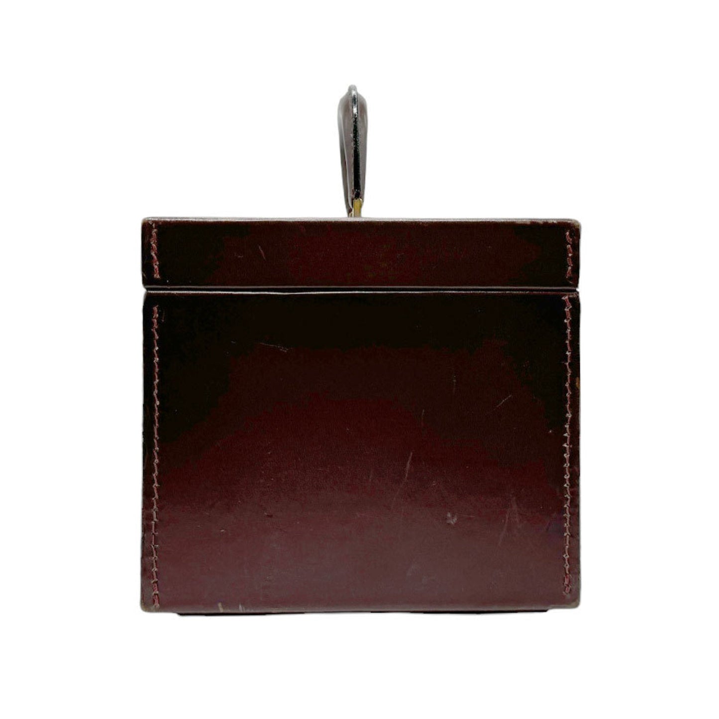 Christian Dior Bordeaux Canvas Leather Handbag  