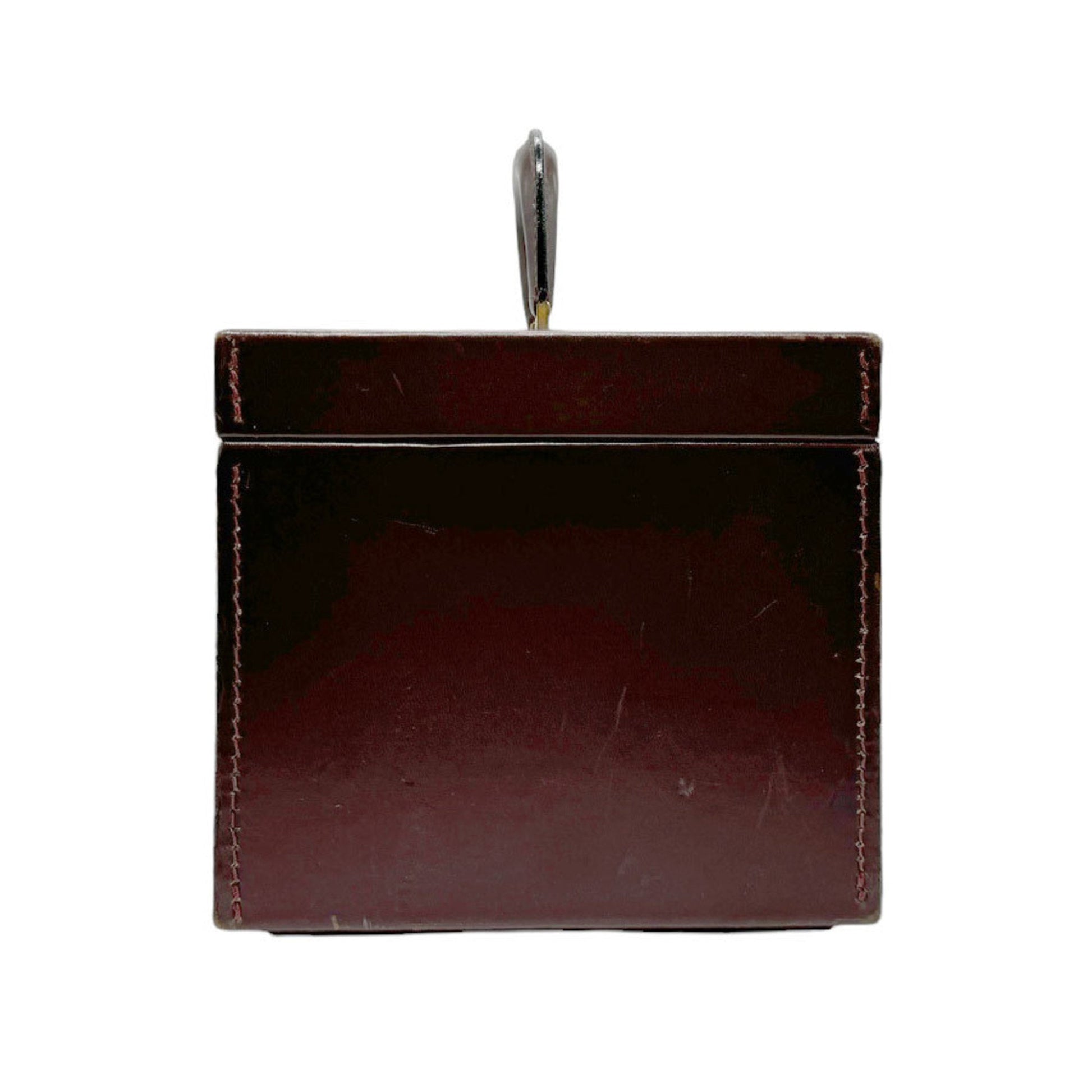 Christian Dior Bordeaux Canvas Leather Handbag  