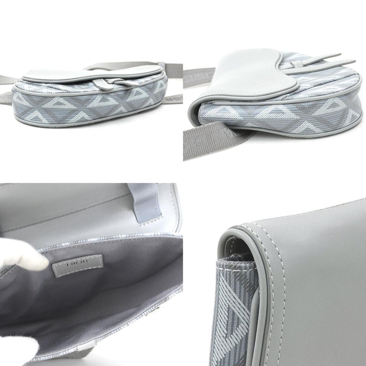 Christian Dior Gray Leather Sling Bag  