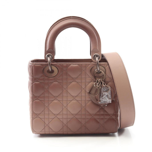 Christian Dior Lady Dior Pink Leather Handbag  