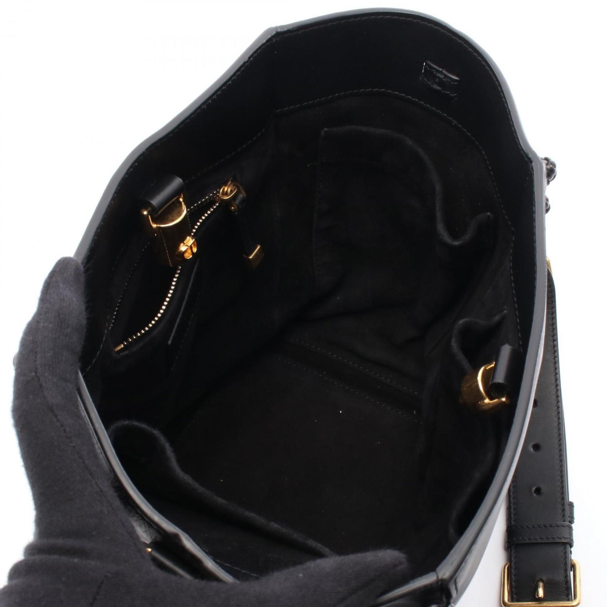 Christian Dior Black Leather Shoulder Bag  