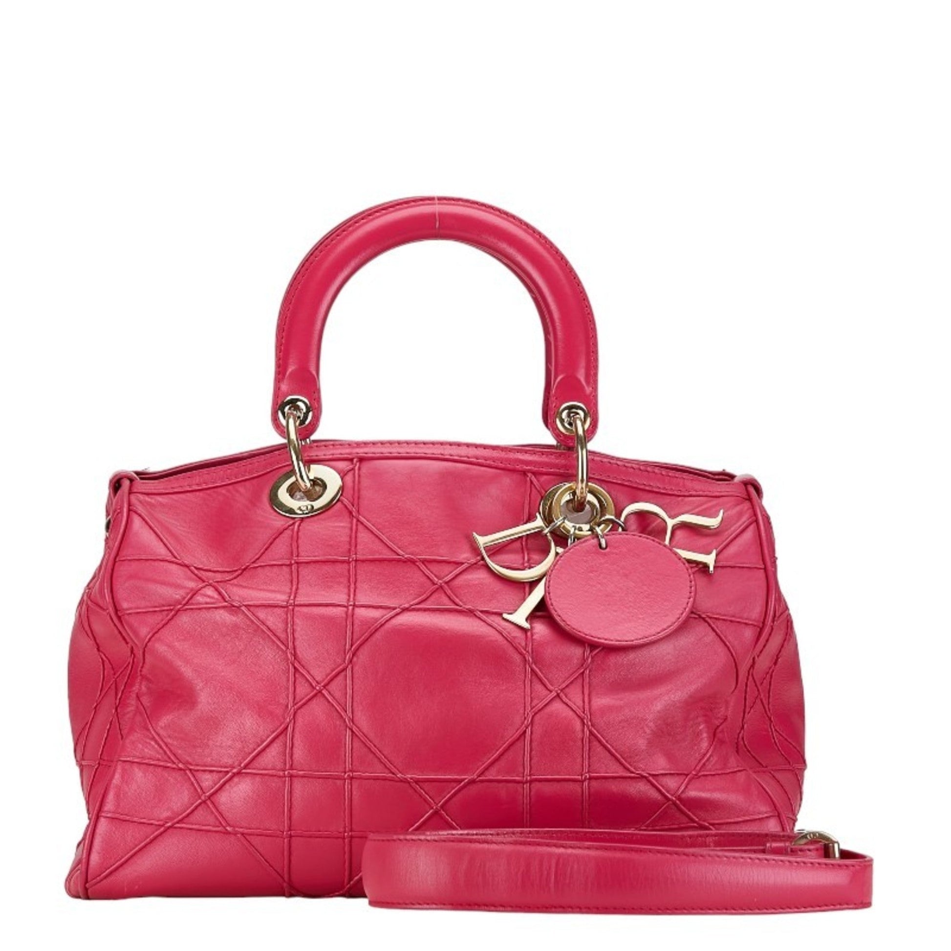 Christian Dior Pink Leather Handbag Shoulder Bag  