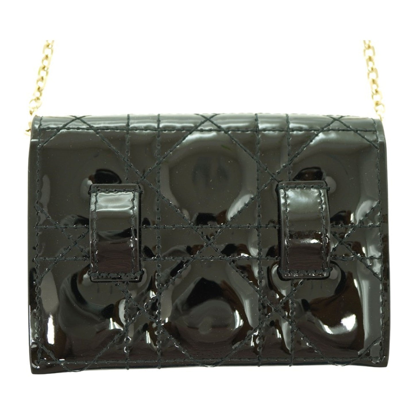 Christian Dior Black Patent Leather Shoulder Bag  