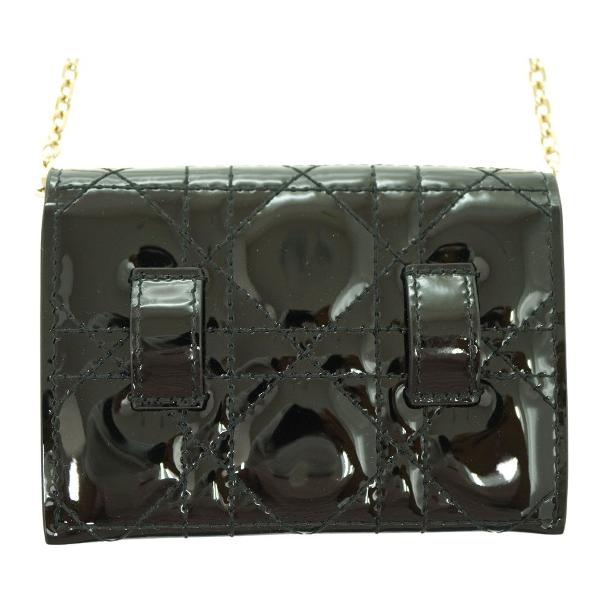 Christian Dior Black Patent Leather Shoulder Bag  
