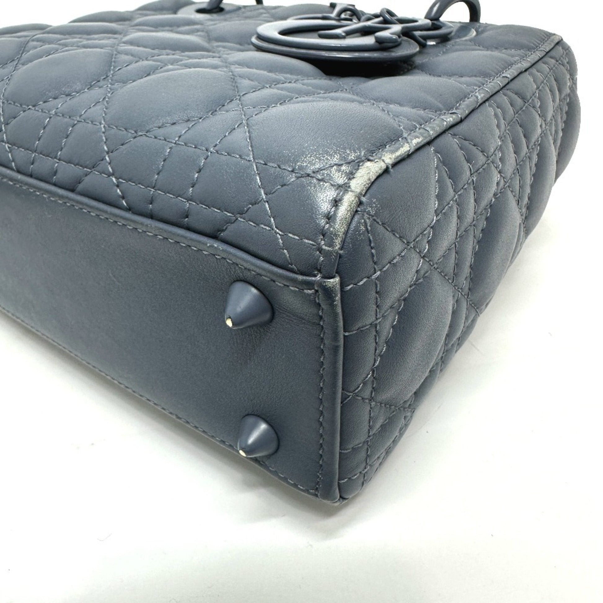 Christian Dior Blue Leather Handbag Shoulder Bag  
