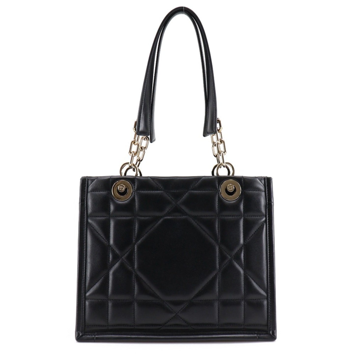 Christian Dior Black Leather Tote Bag  