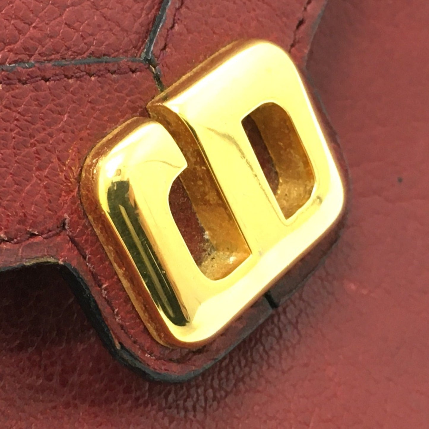 Christian Dior Red Color Leather Shoulder Bag  
