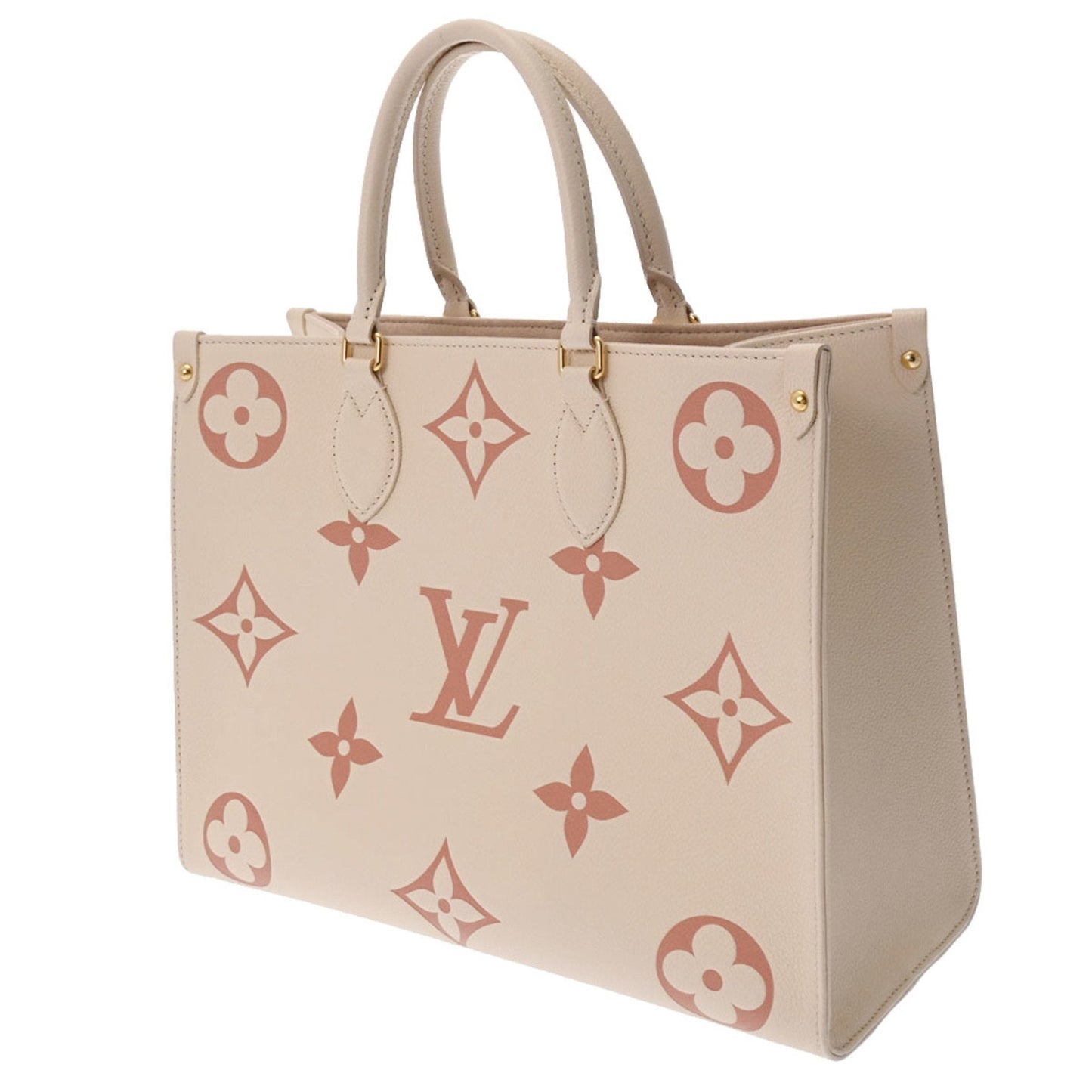 LOUIS VUITTON Monogram Empreinte On the Go MM Creme Women's Leather Bag