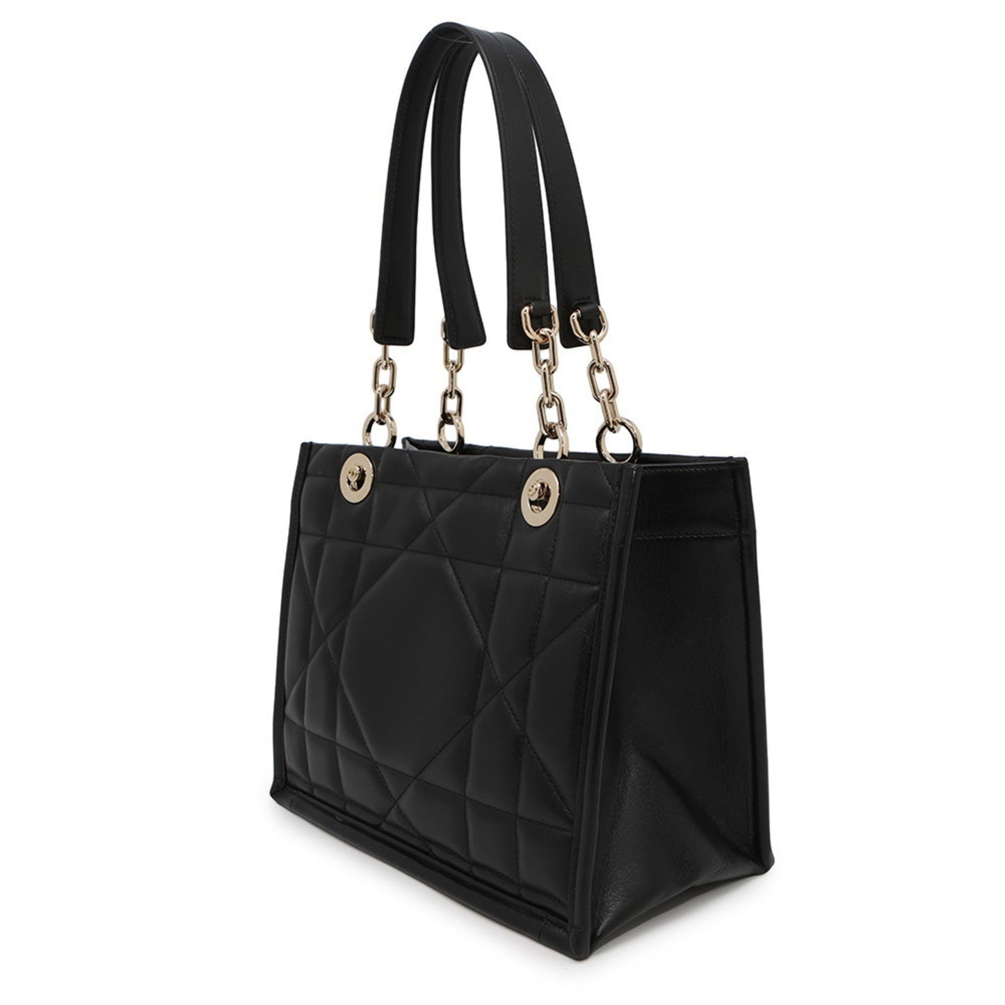 Christian Dior Black Leather Tote Bag  