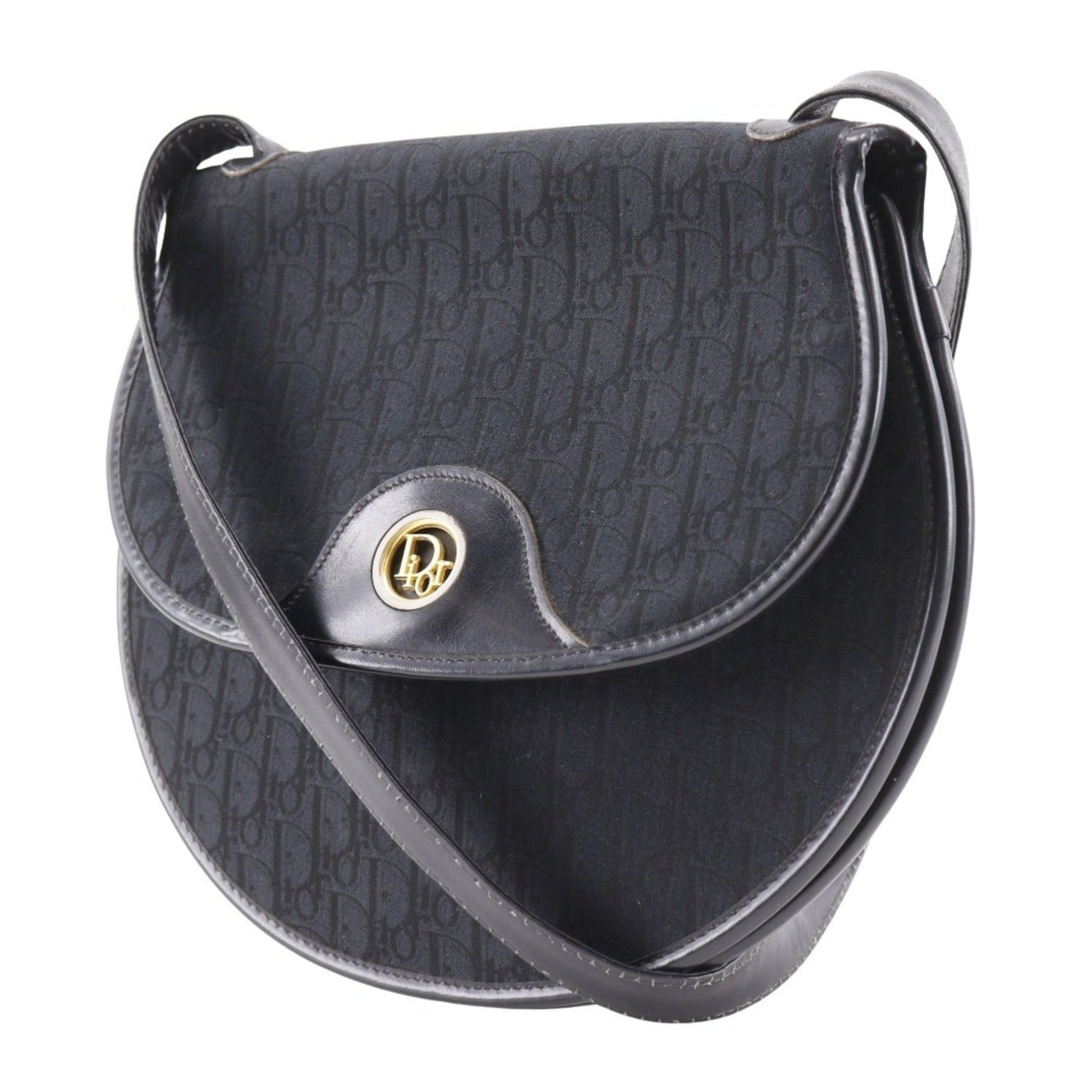 Christian Dior Black Canvas Shoulder Bag  