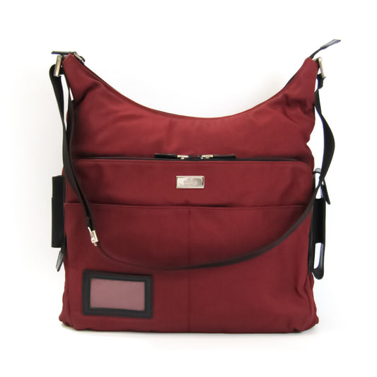 Gucci Brown Leather Canvas Shoulder Bag Style 6