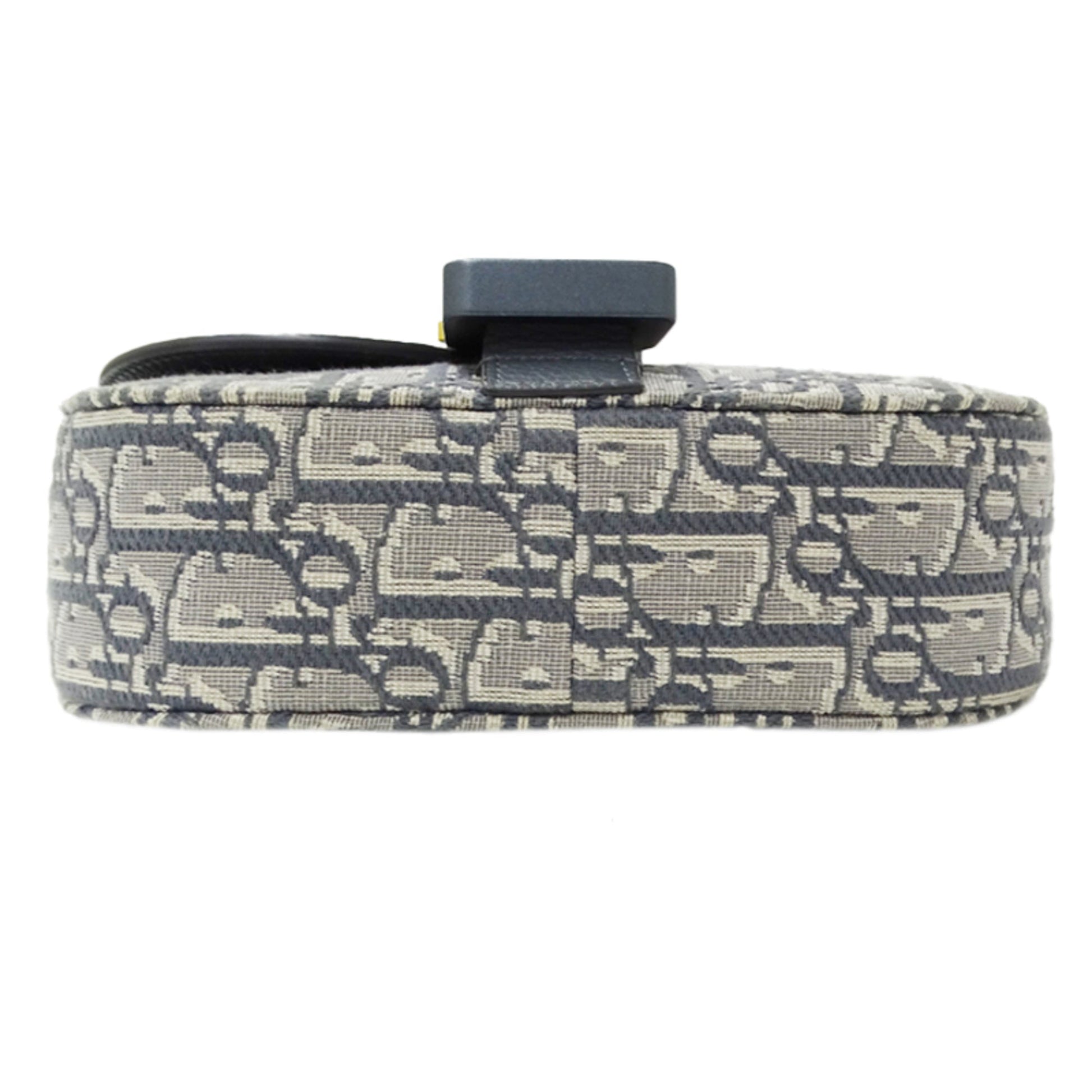 Christian Dior Gray Jacquard Leather Shoulder Bag  