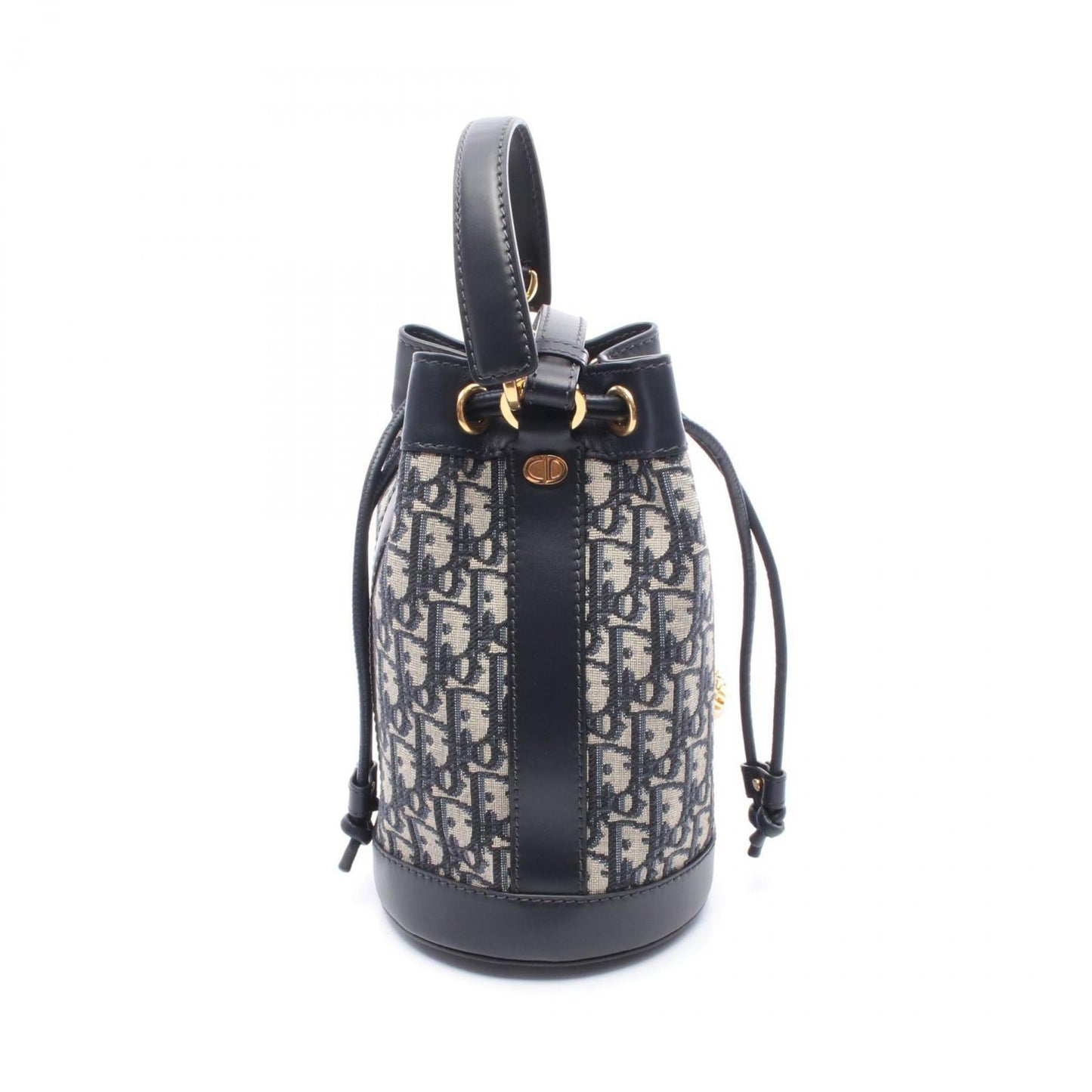 Christian Dior Gray Navy Canvas Leather Backpack  