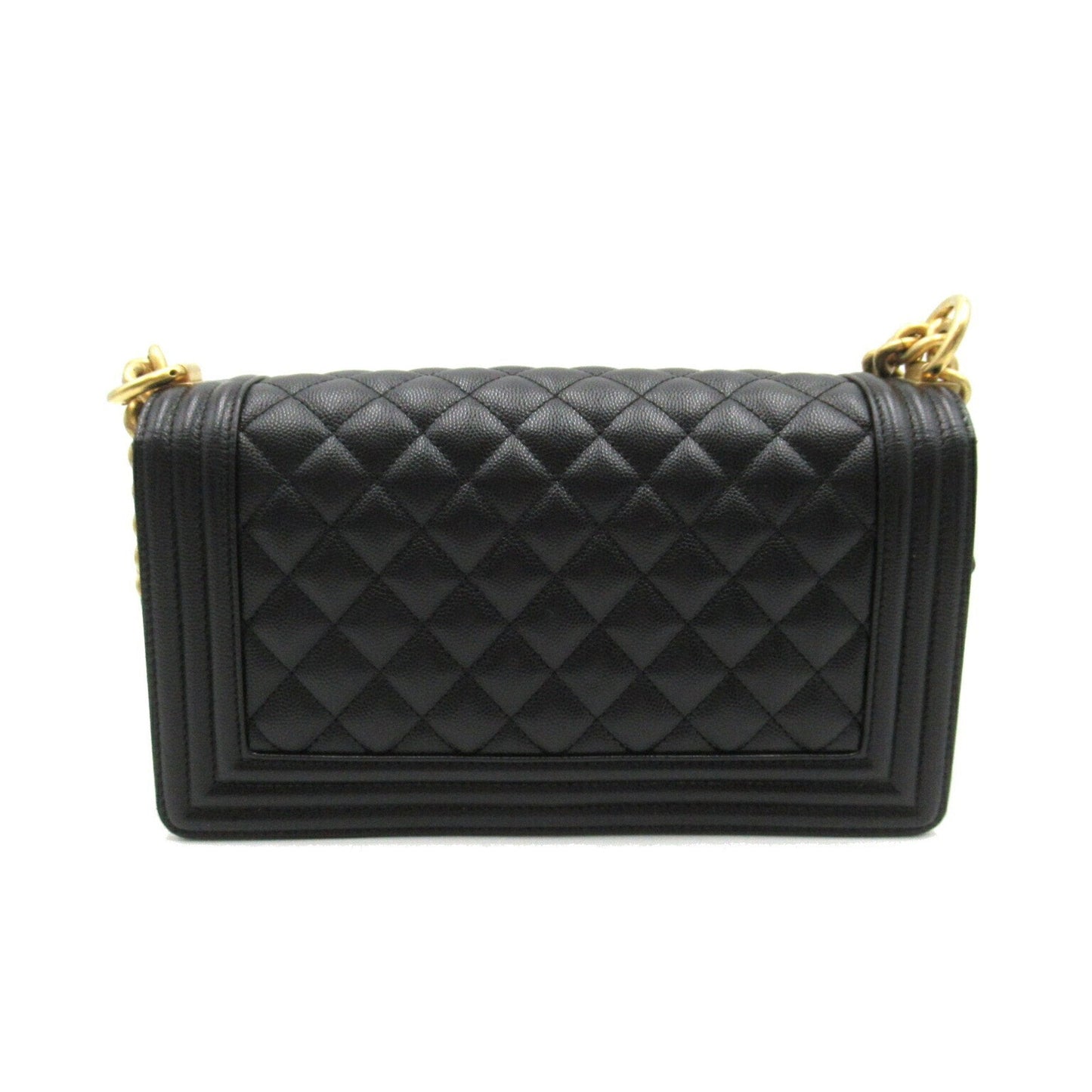 CHANEL Boy Chanel Chain Shoulder Bag Caviar Skin Grained Calf Women s Black A67086