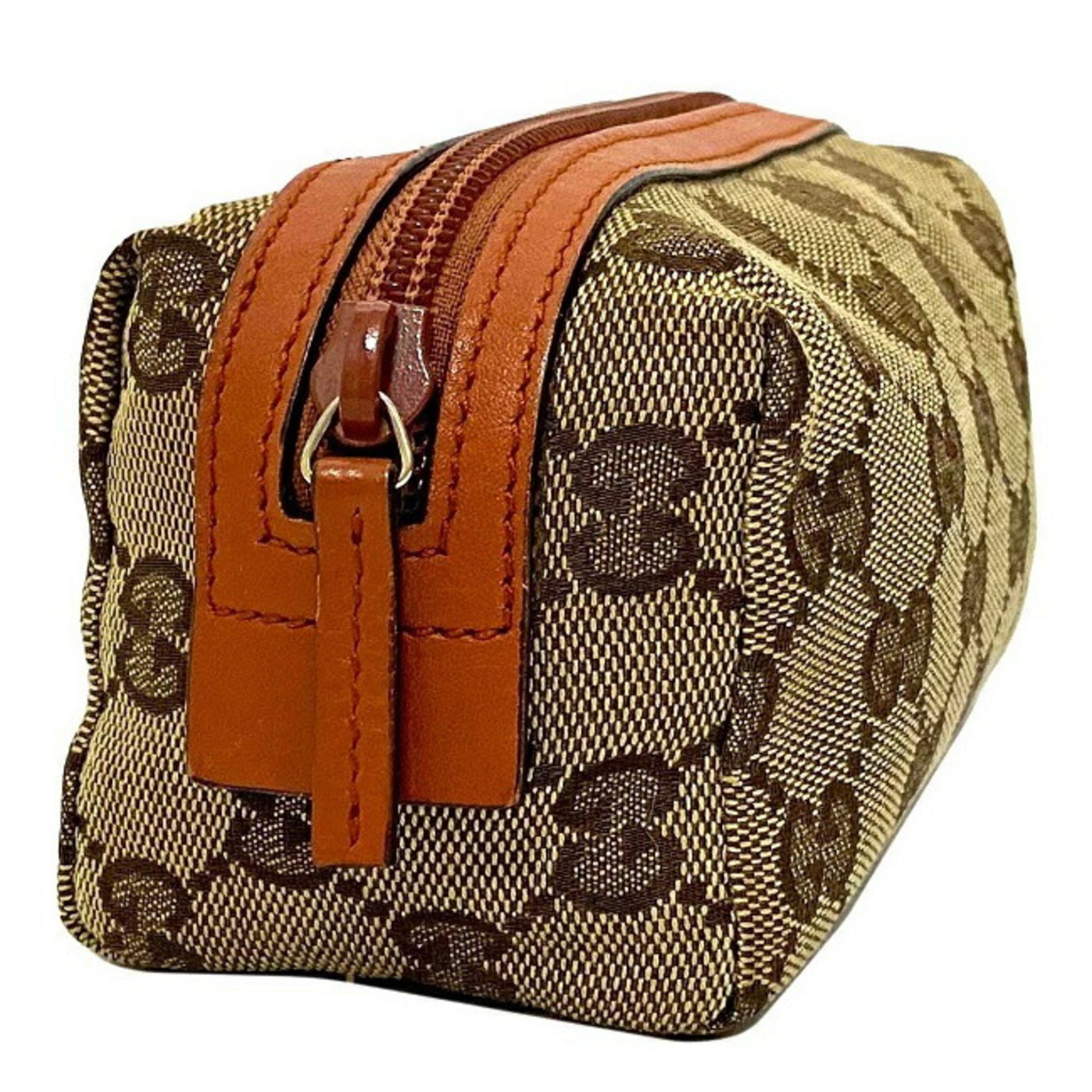 Gucci Beige Leather Canvas Clutch Style 2