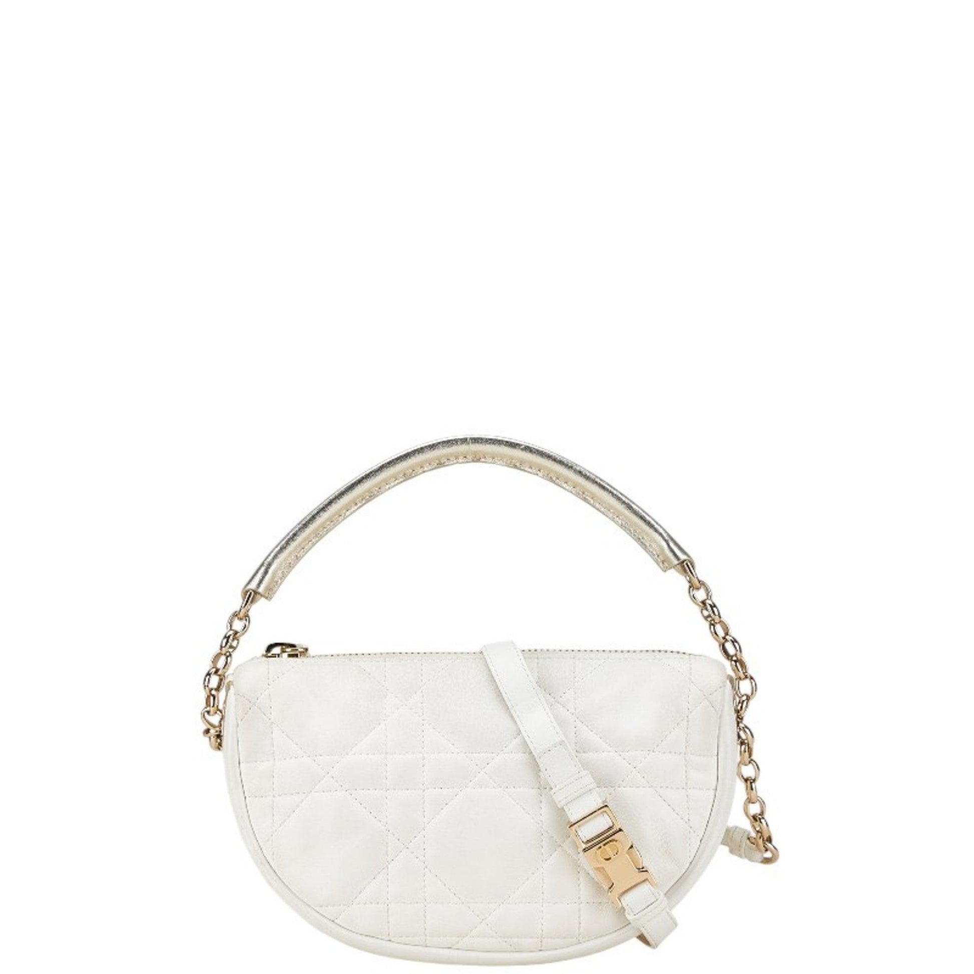 Christian Dior White Leather Shoulder Bag  