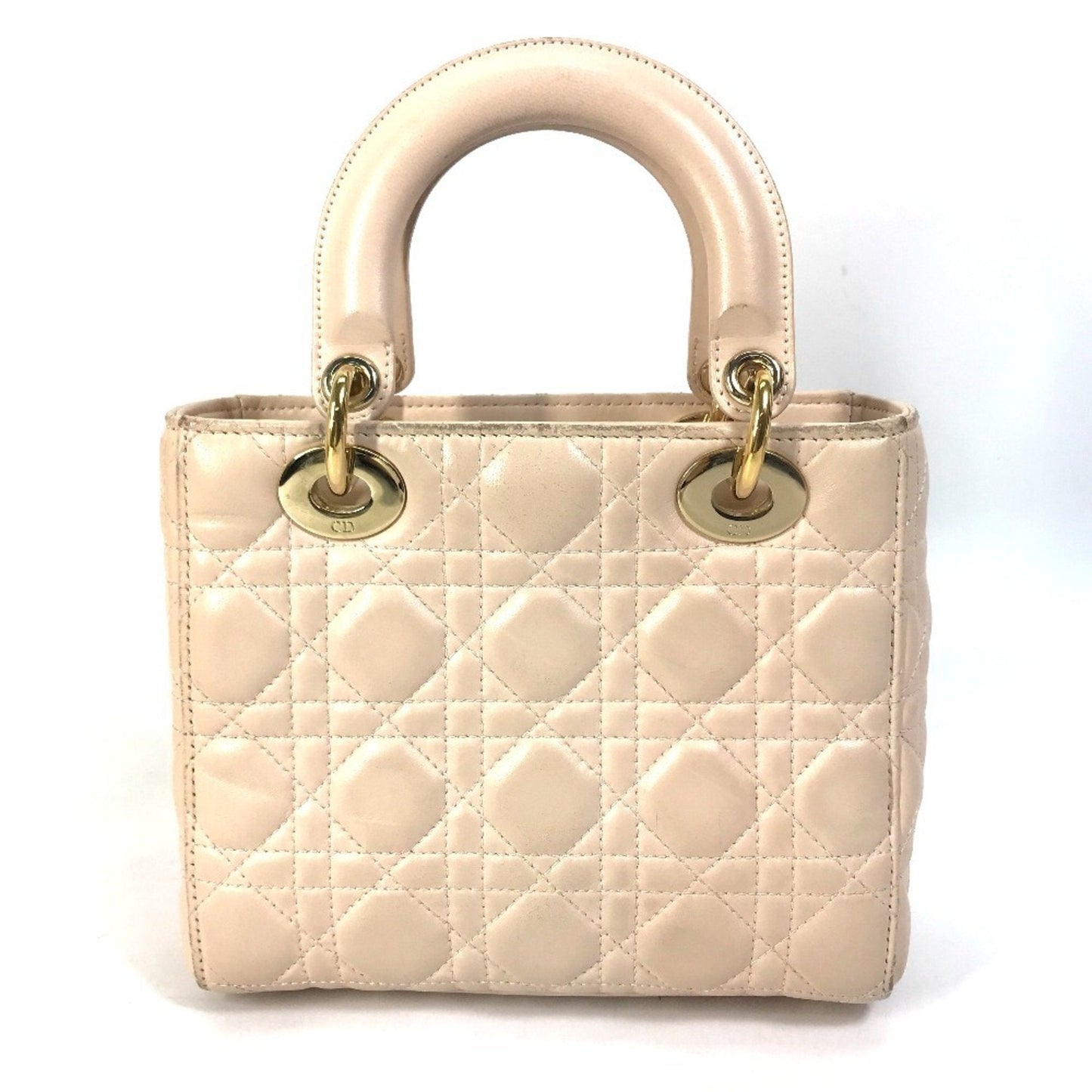 Christian Dior Pink Beige Leather Handbag Shoulder Bag  