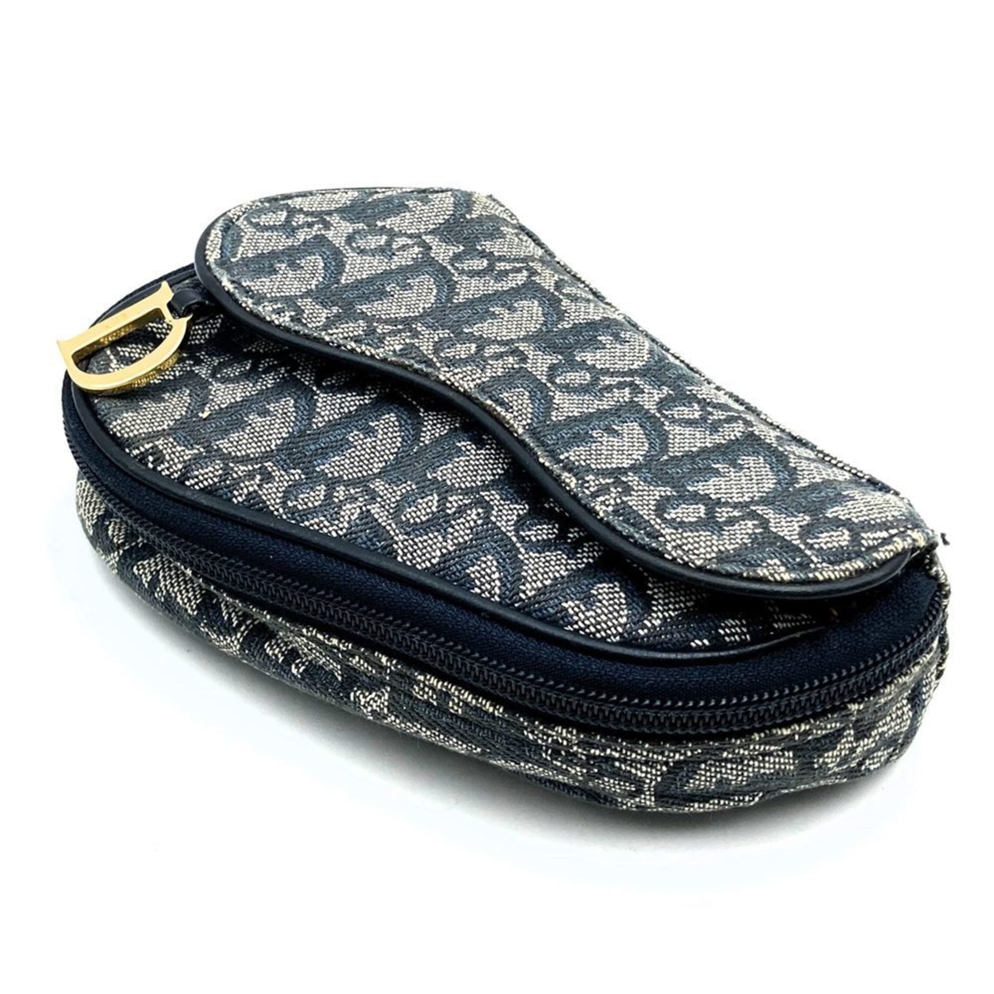 Christian Dior Navy Canvas Pouch  