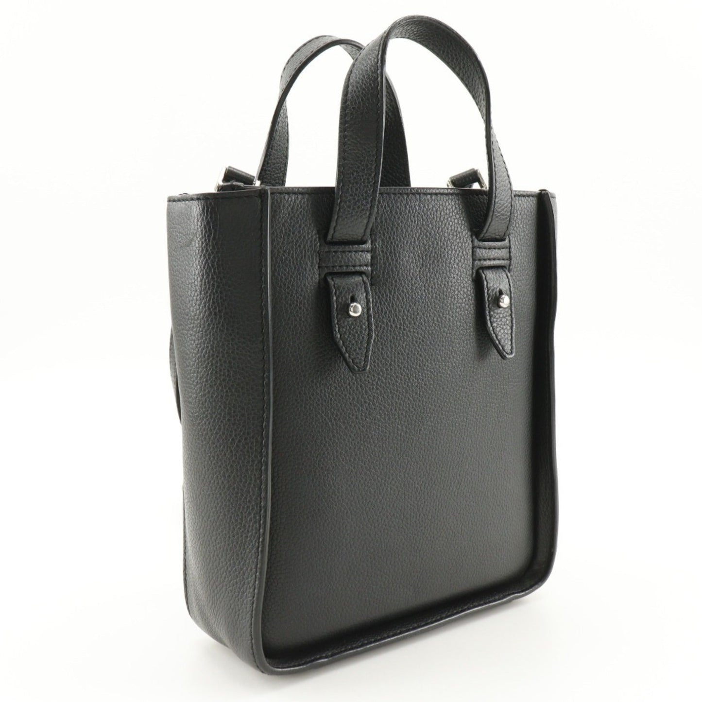 Christian Dior Black Leather Handbag Shoulder Bag Tote Bag  