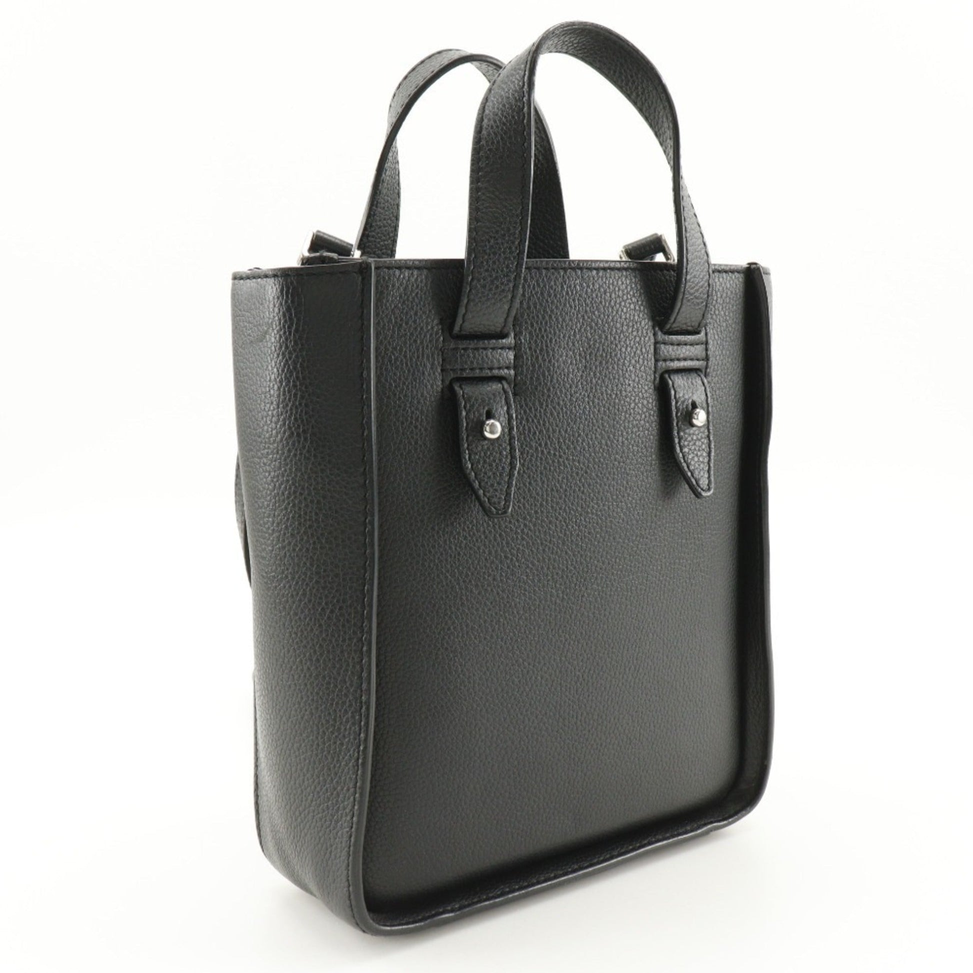Christian Dior Black Leather Handbag Shoulder Bag Tote Bag  