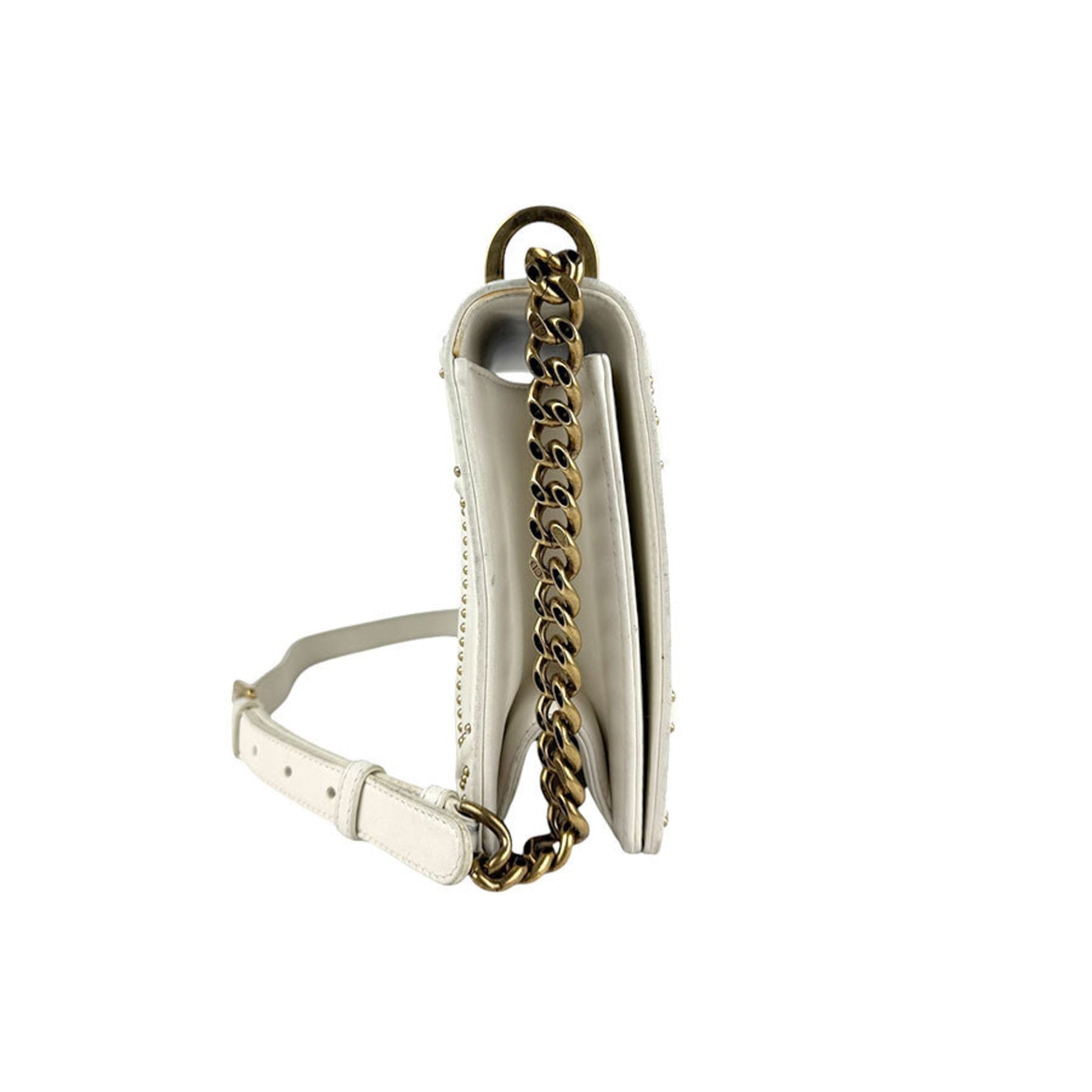 Christian Dior Off-White Leather Shoulder Bag  