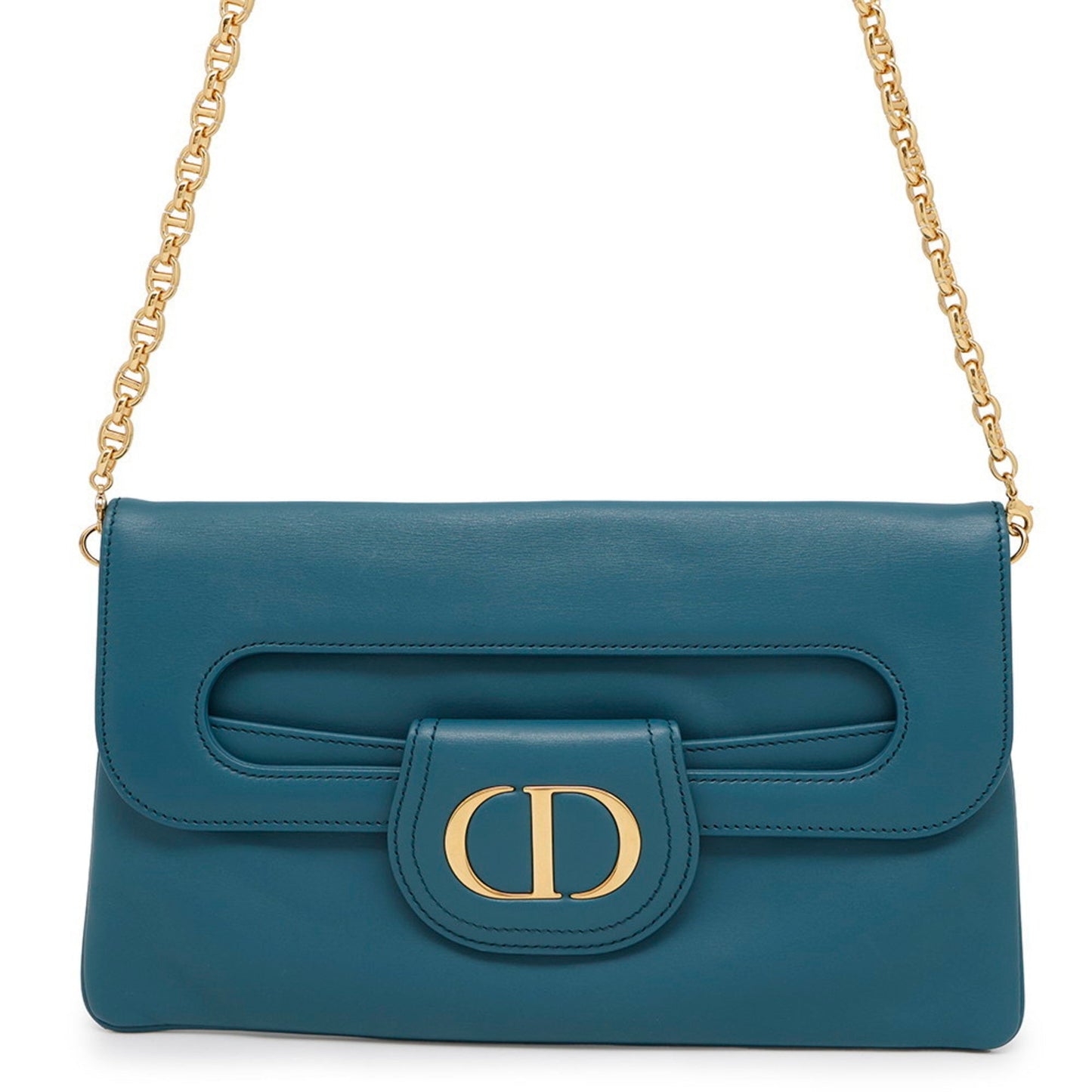 Christian Dior Blue Leather Shoulder Bag  