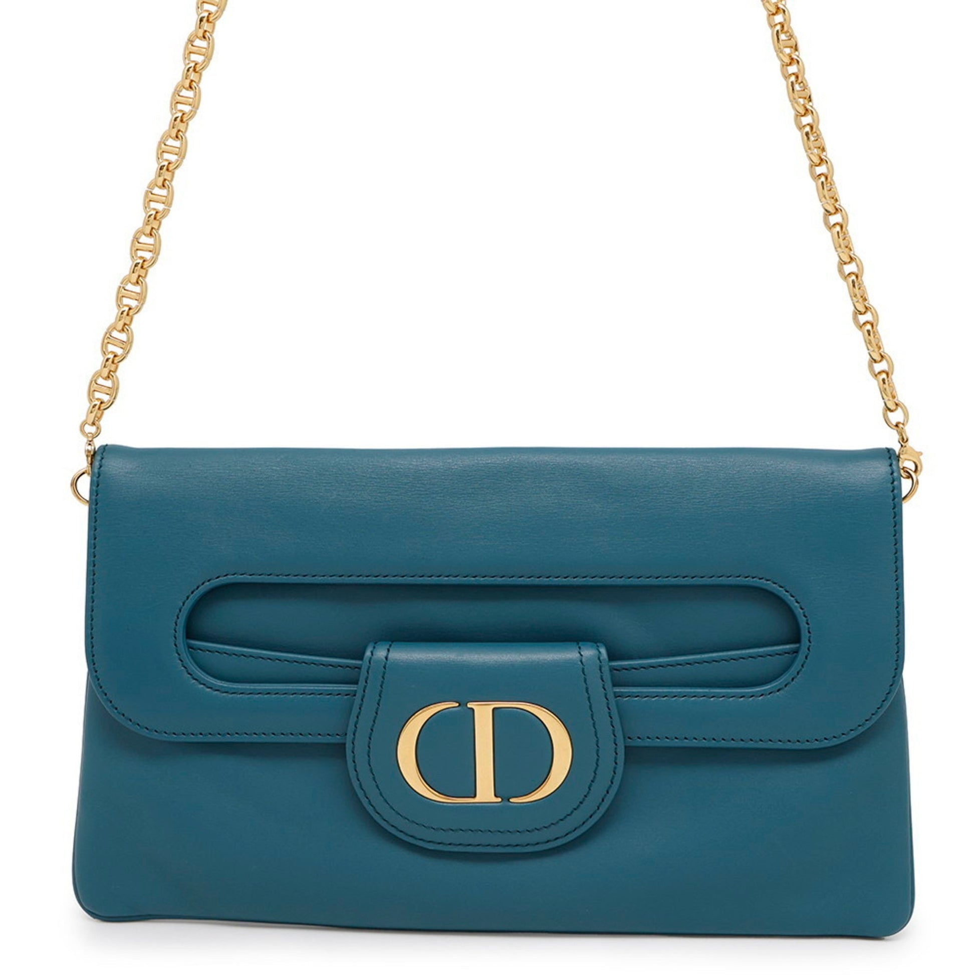 Christian Dior Blue Leather Shoulder Bag  