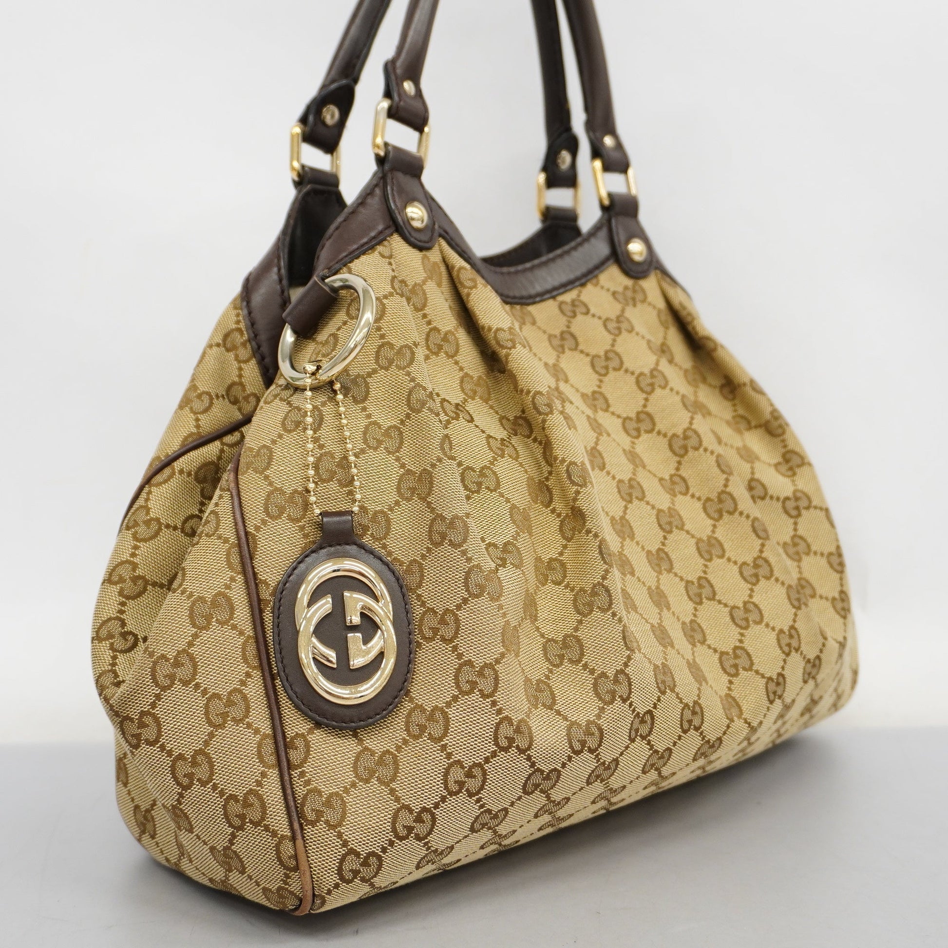 Gucci Leather Canvas Handbag
