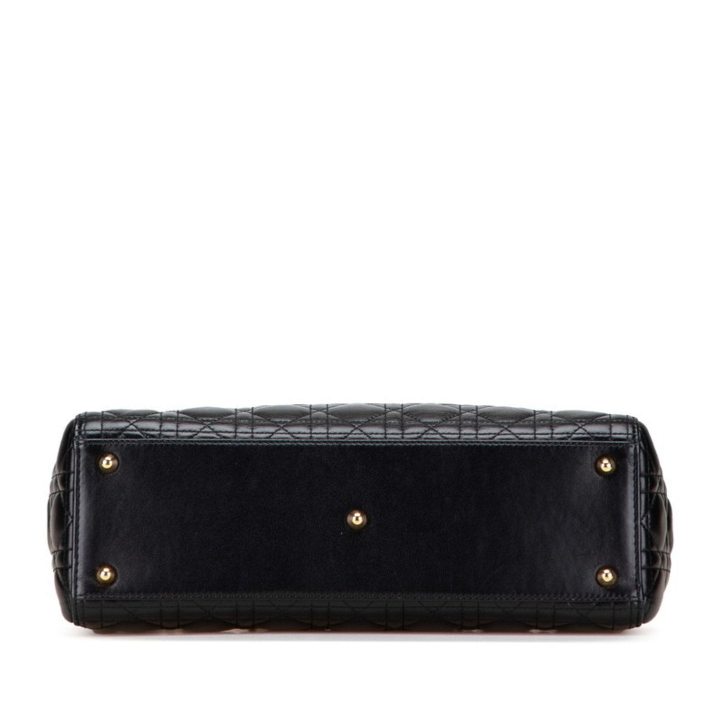 Christian Dior Lady Dior Black Leather Handbag Shoulder Bag  