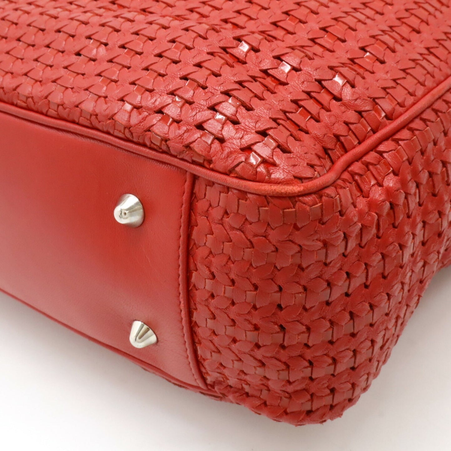Christian Dior Red Color Leather Shoulder Bag Tote Bag  