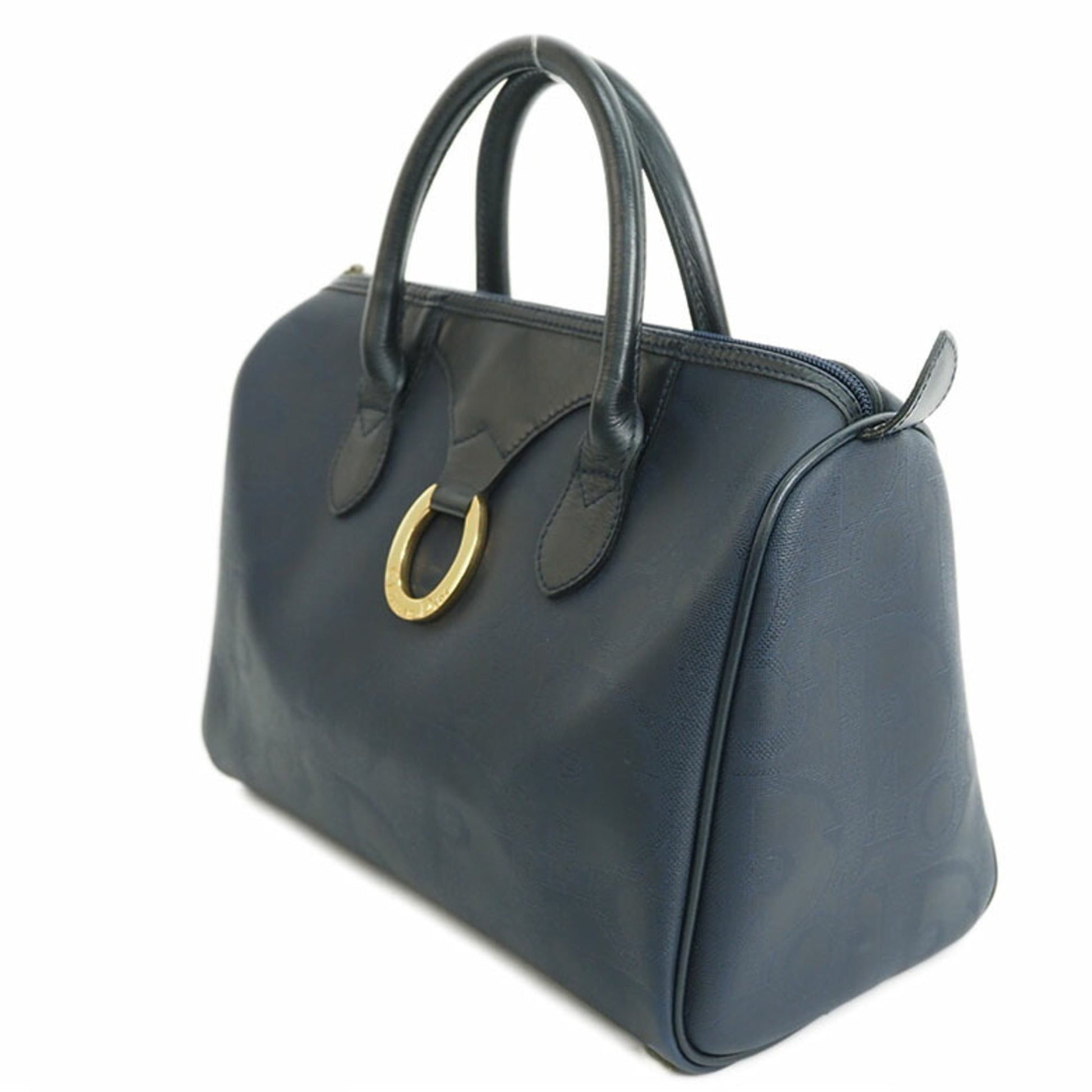 Christian Dior Navy Pvc Leather Handbag  