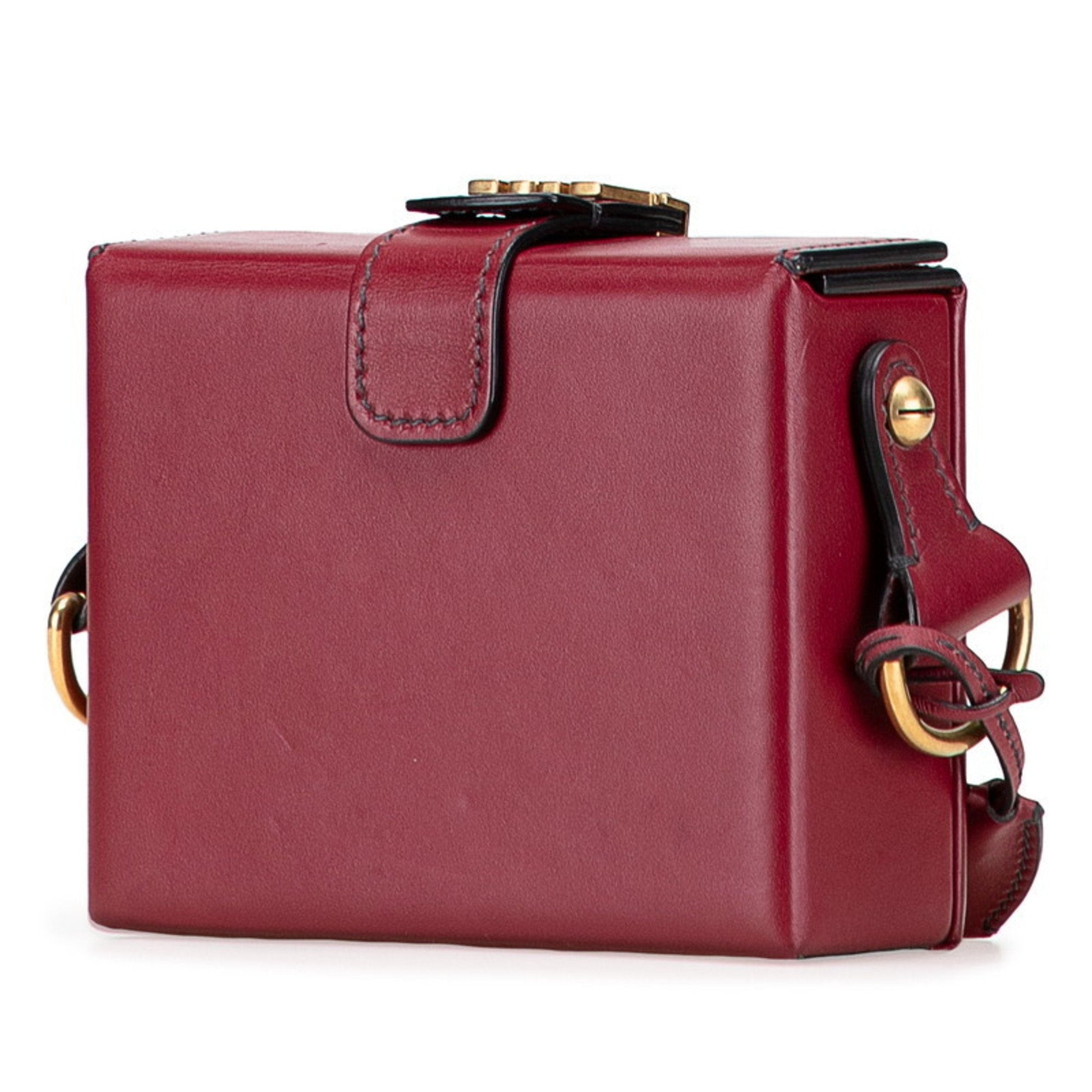 Christian Dior Red Color Leather Shoulder Bag  