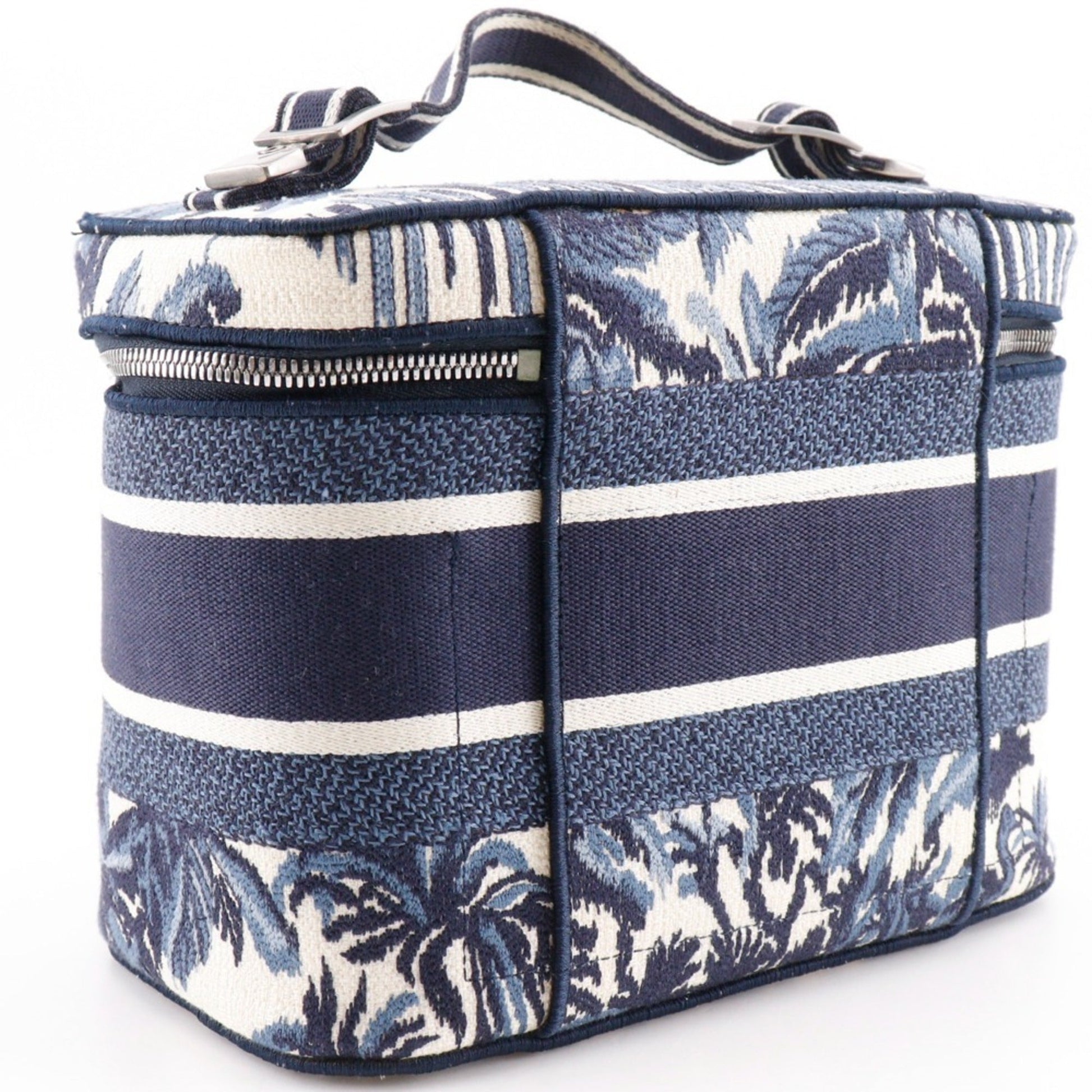 Christian Dior Navy White Canvas Handbag Weekend Bag  