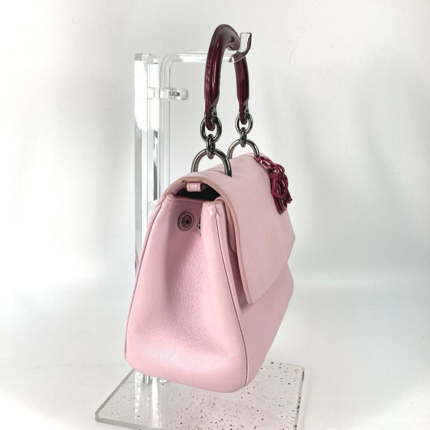Christian Dior Metallic Pink Leather Leather Handbag Shoulder Bag  