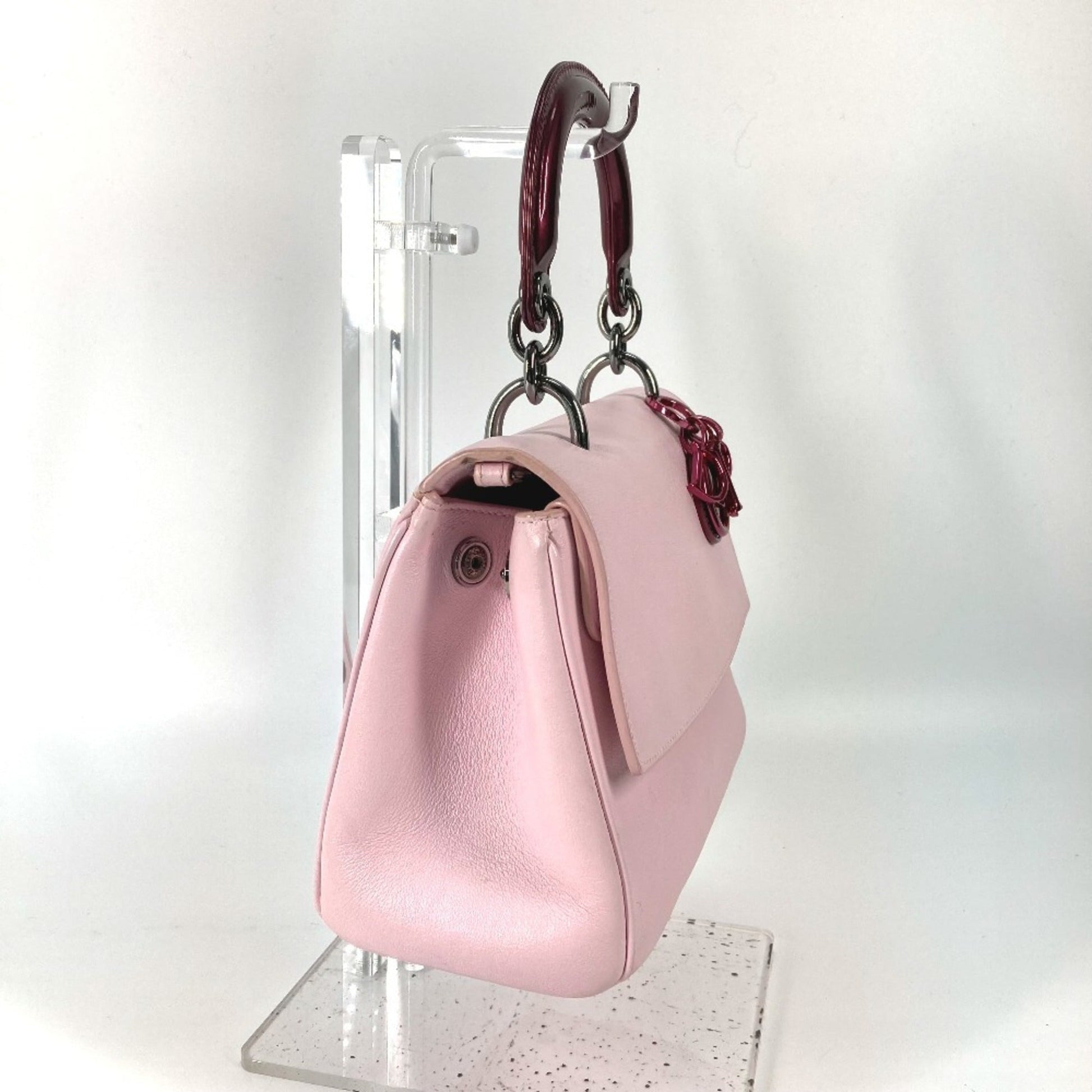 Christian Dior Metallic Pink Leather Leather Handbag Shoulder Bag  